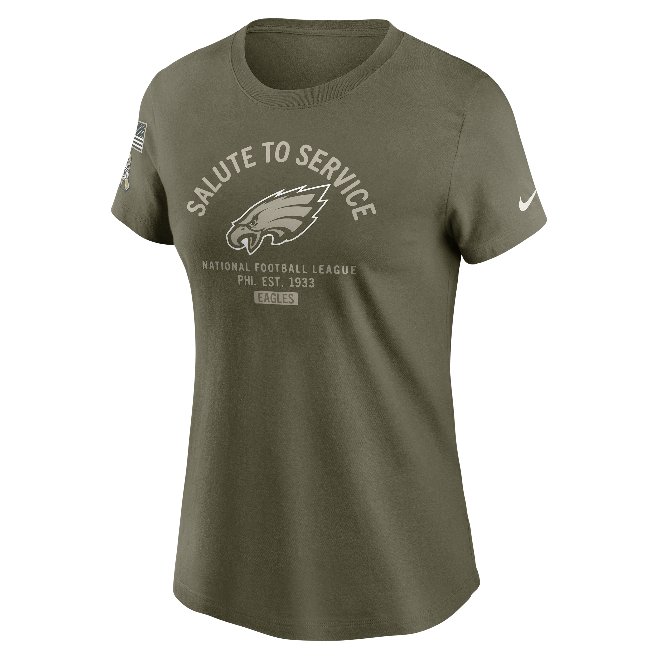 Nike Philadelphia Eagles Salute To Service Sideline  Women's Nfl T-shirt In Green