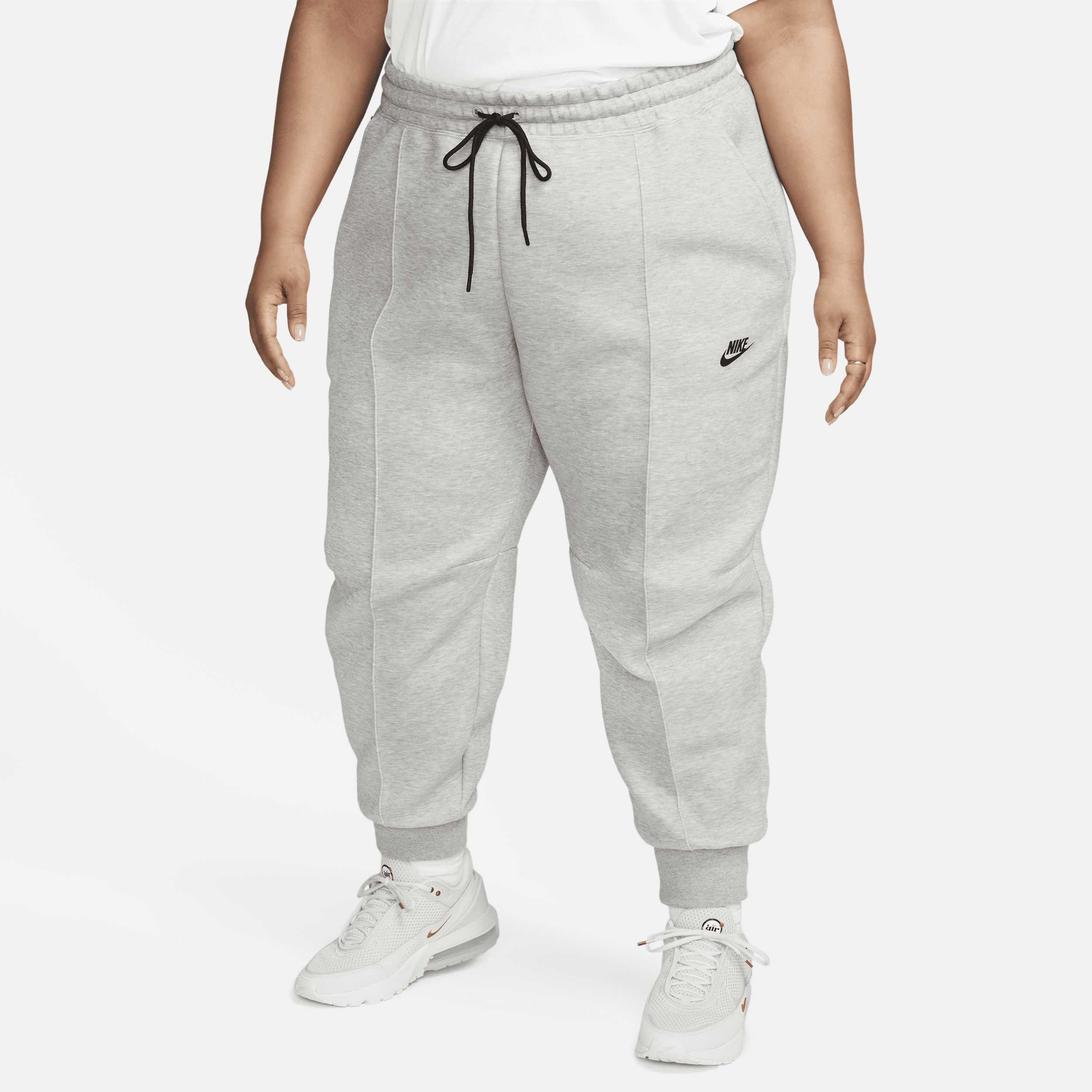 Nike Women's  Sportswear Tech Fleece Mid-rise Jogger Pants (plus Size) In Grey