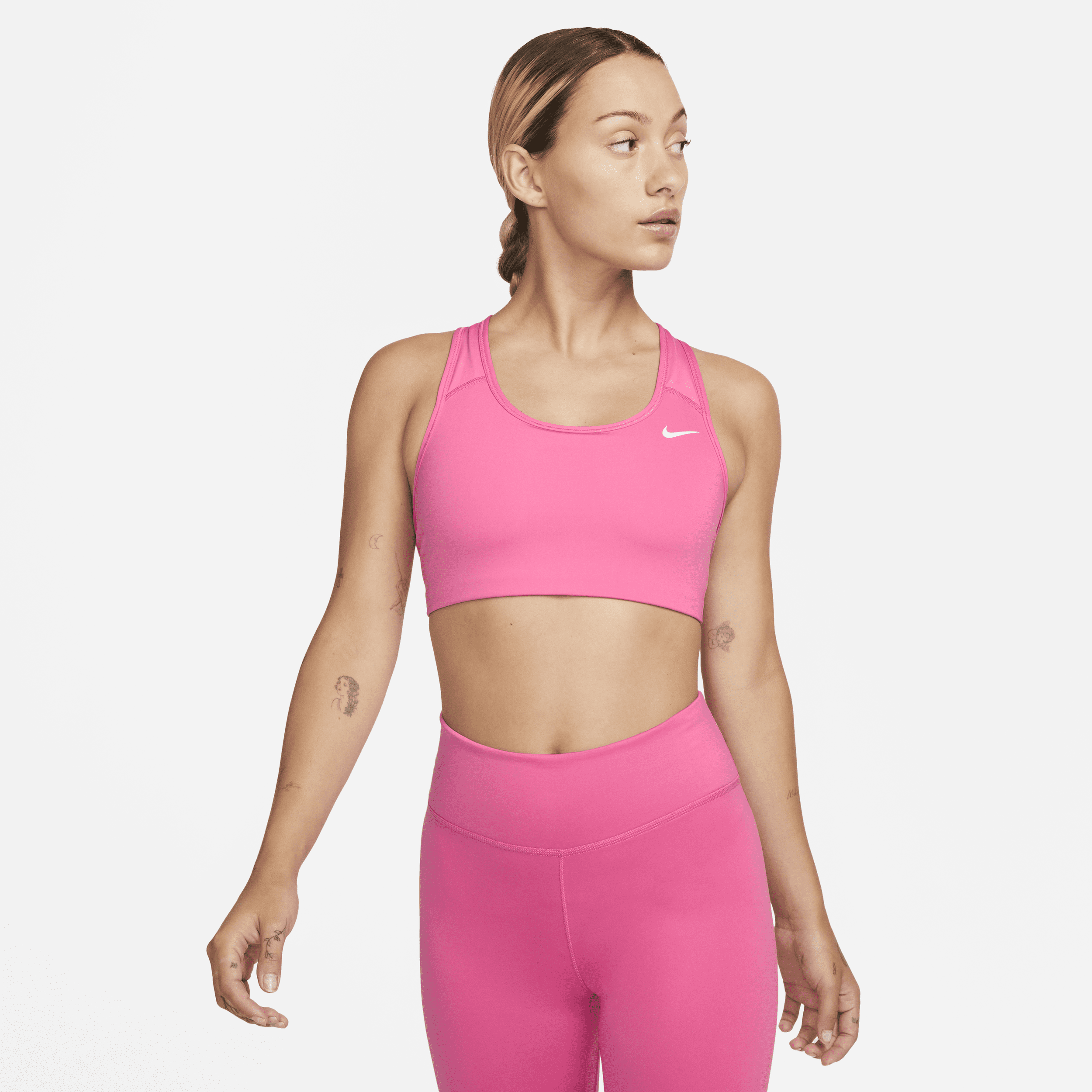 Nike Women's Swoosh Medium-support Non-padded Sports Bra In Pink