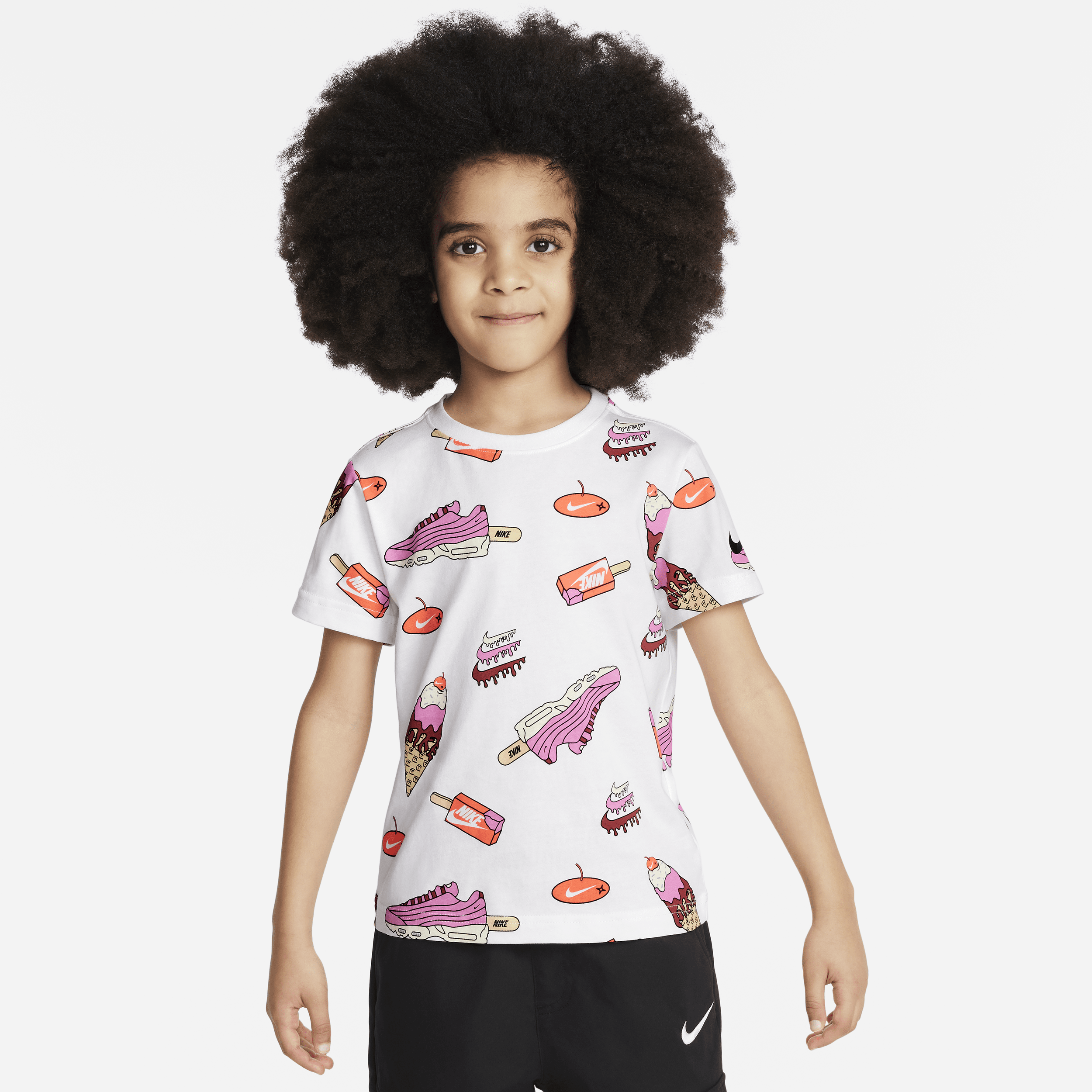 Shop Nike Little Kids' Sole Food Printed T-shirt In White