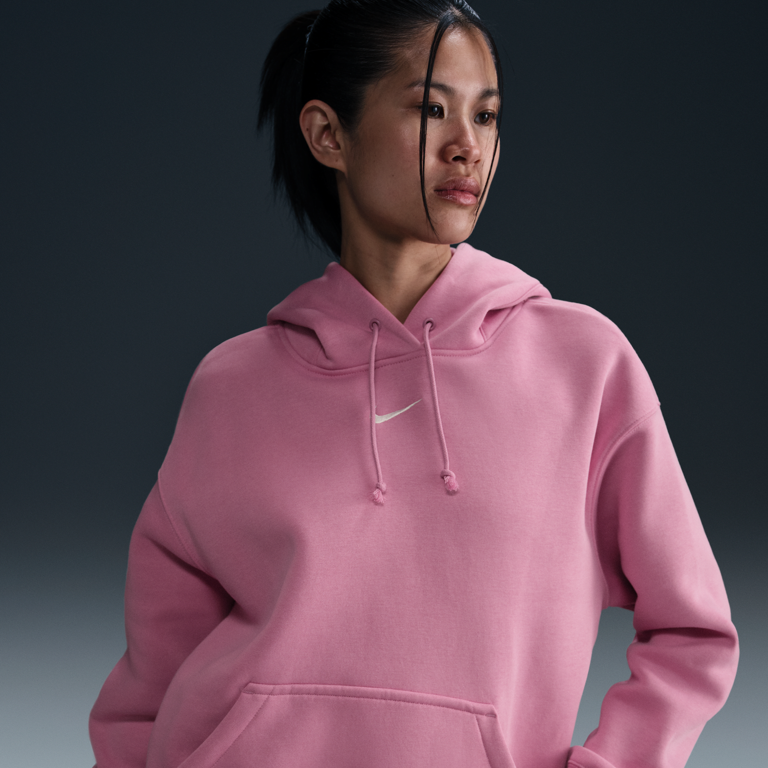 Nike Sportswear Phoenix Oversize Fleece Hoodie In Pink