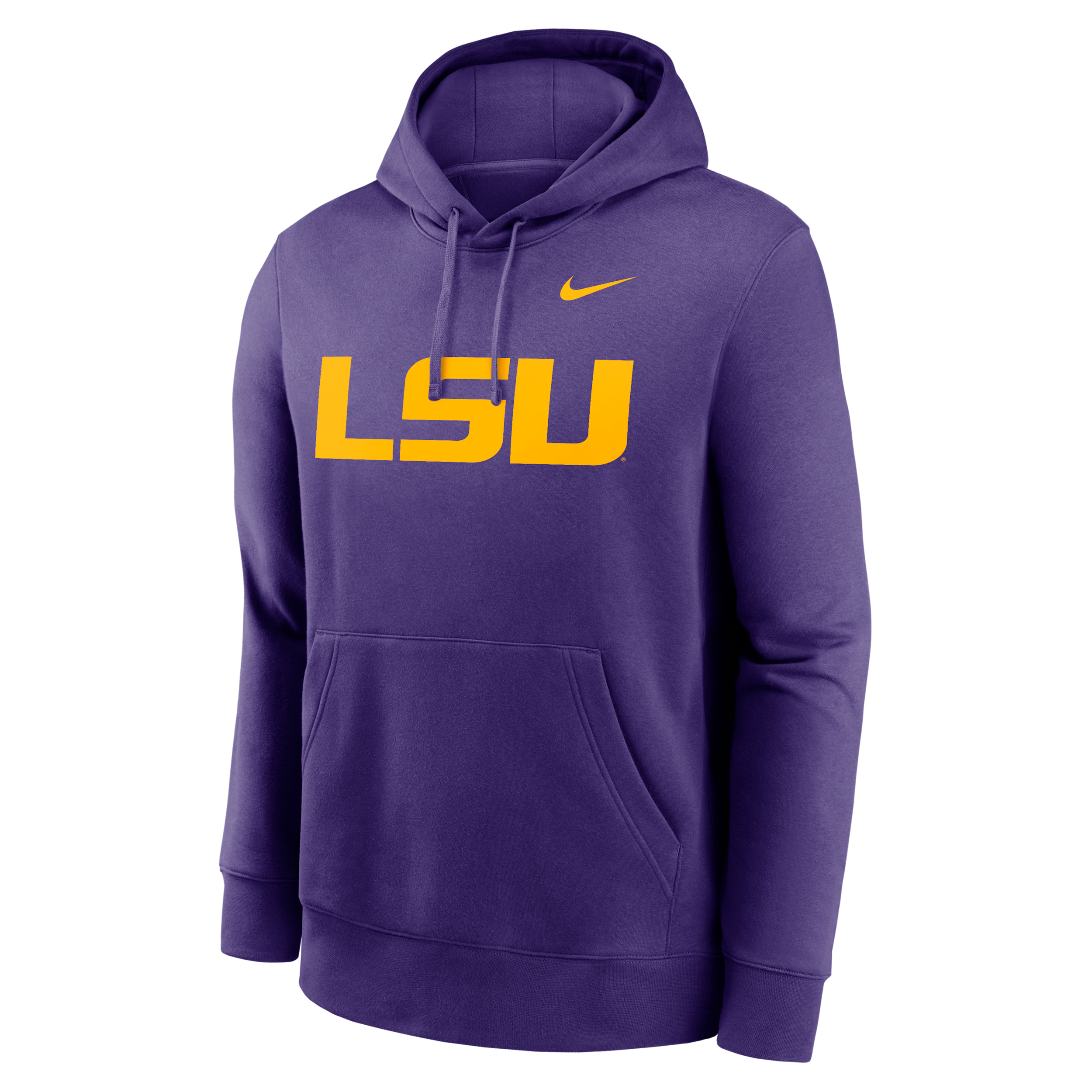 LSU Tigers Primetime Evergreen Club Primary Logo Nike Men's College Pullover Hoodie in Purple | CLEVGFTNKDKPTF-LSU