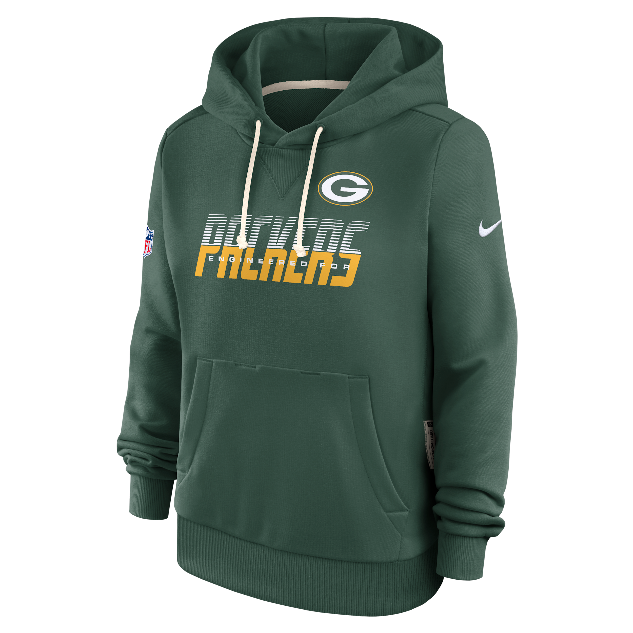 Green Bay Packers Sideline Standard Issue Nike Women's Dri-FIT NFL Pullover Hoodie in Green | 03C33EE7T-SX8