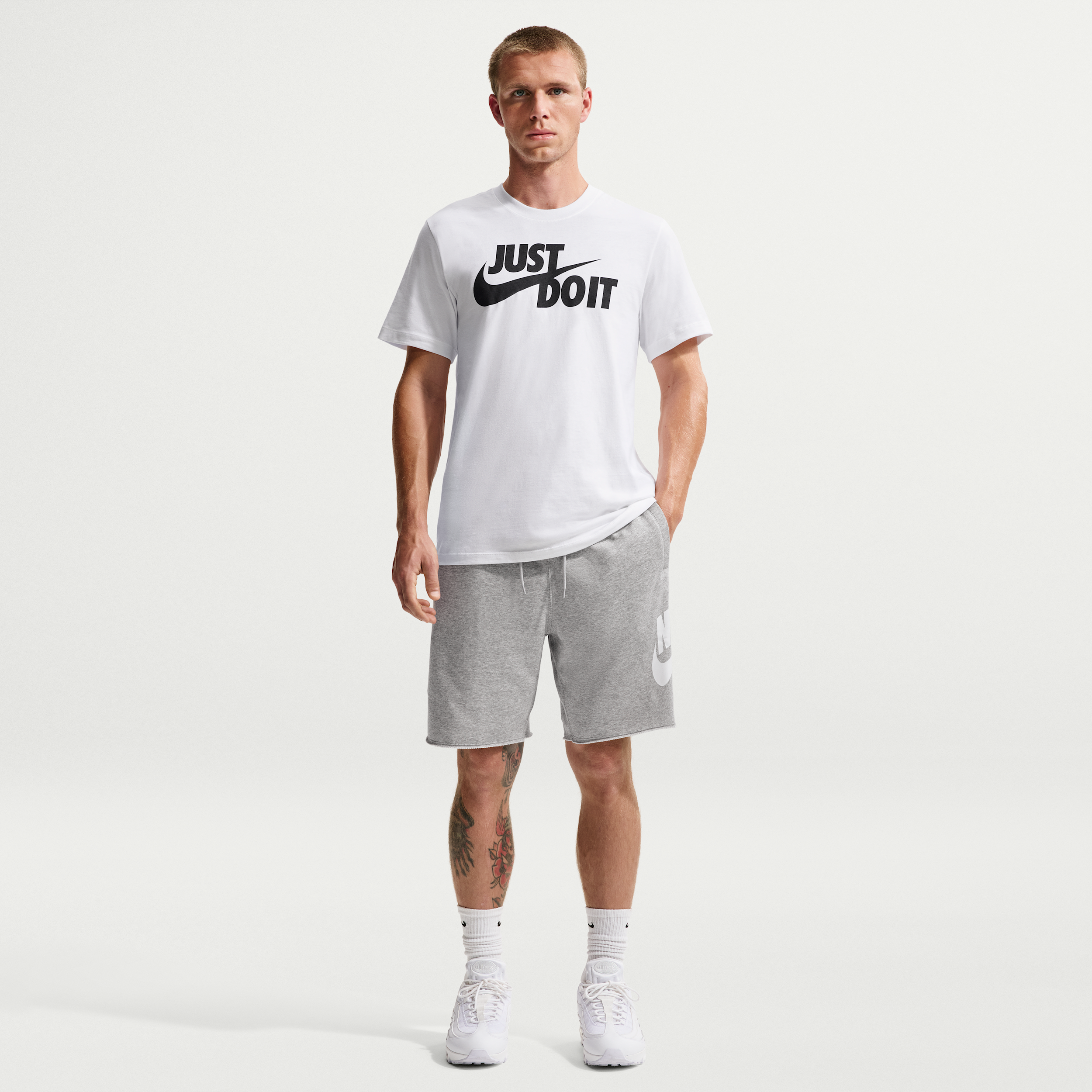 Nike Mens Club Alumni FT Shorts - Dark Grey Heather/White/Light Smoke Grey