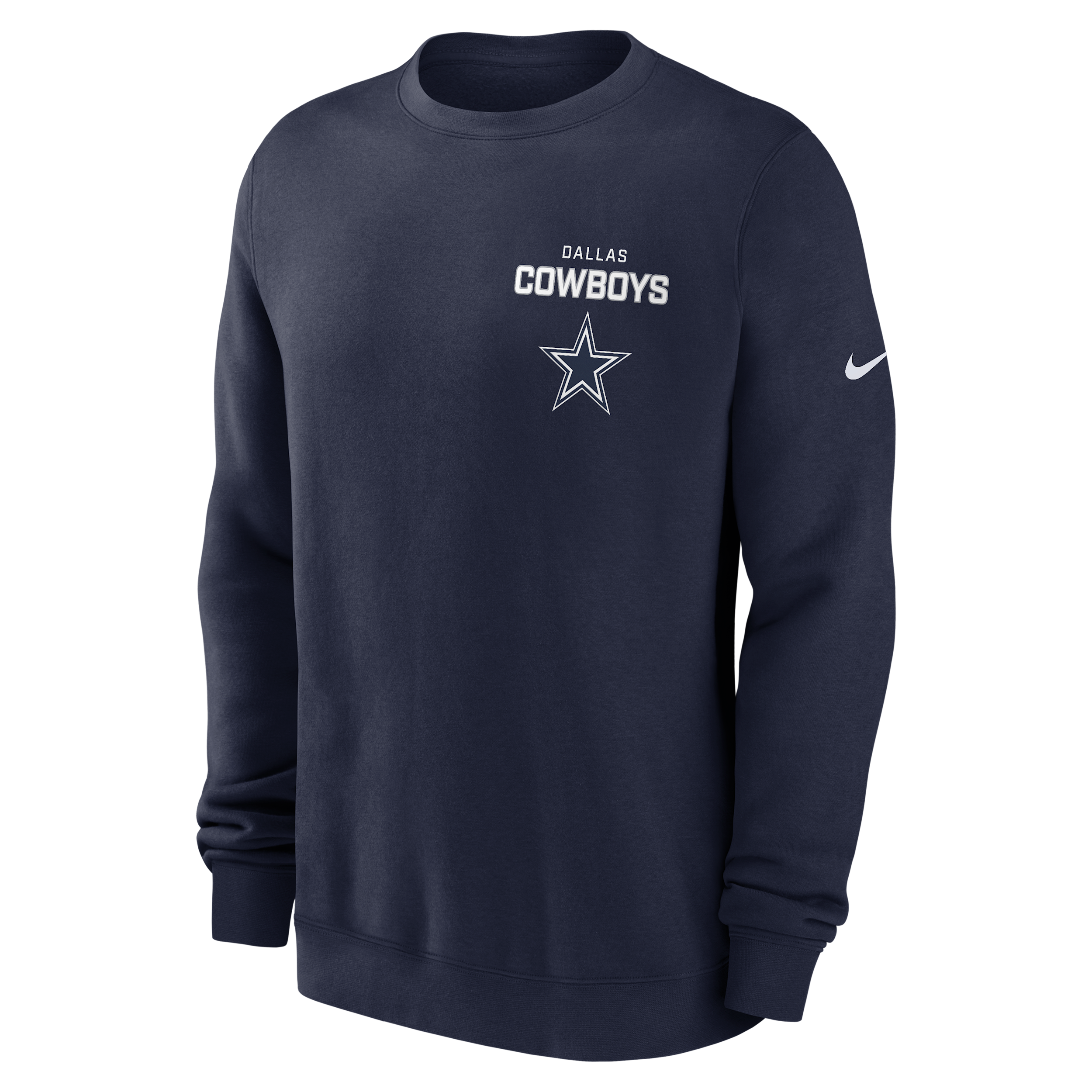Nike Navy Dallas Cowboys Primetime Club Fleece Pullover Sweatshirt In Gray