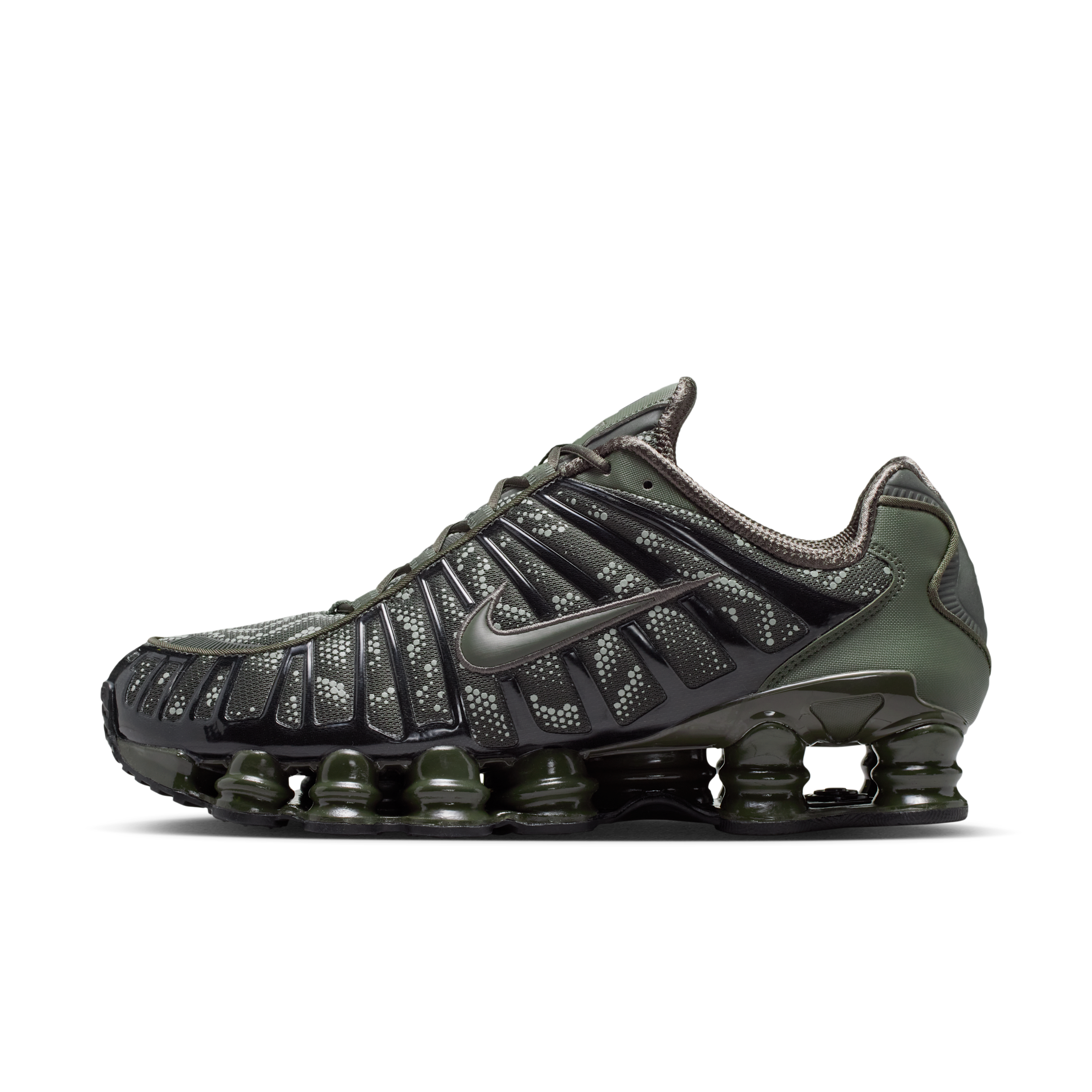 Nike Men's Shox TL Casual Shoes in Newsprint/Black/Newsprint Size: 9.5
