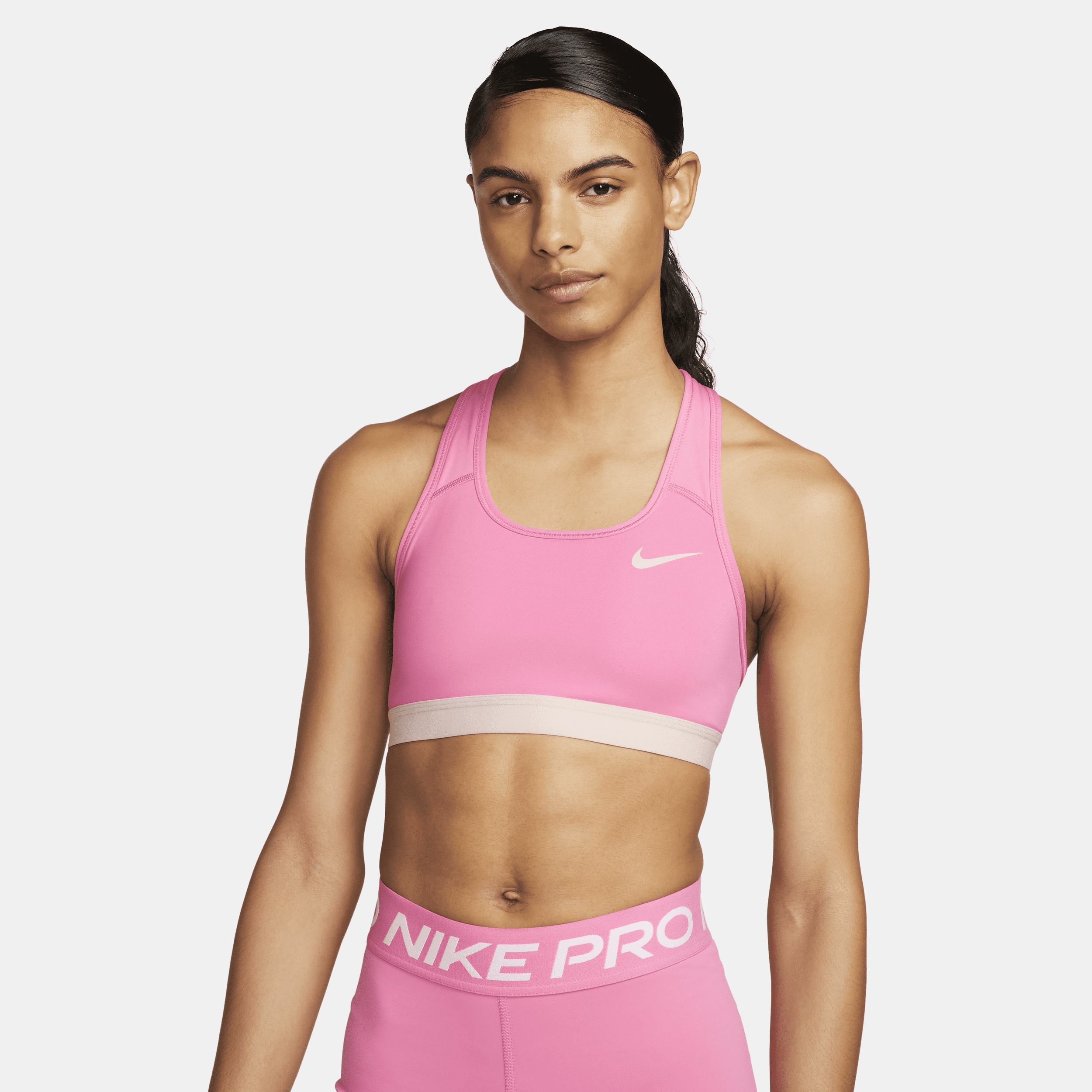 Nike Women's Swoosh Medium-support Non-padded Sports Bra In Pink