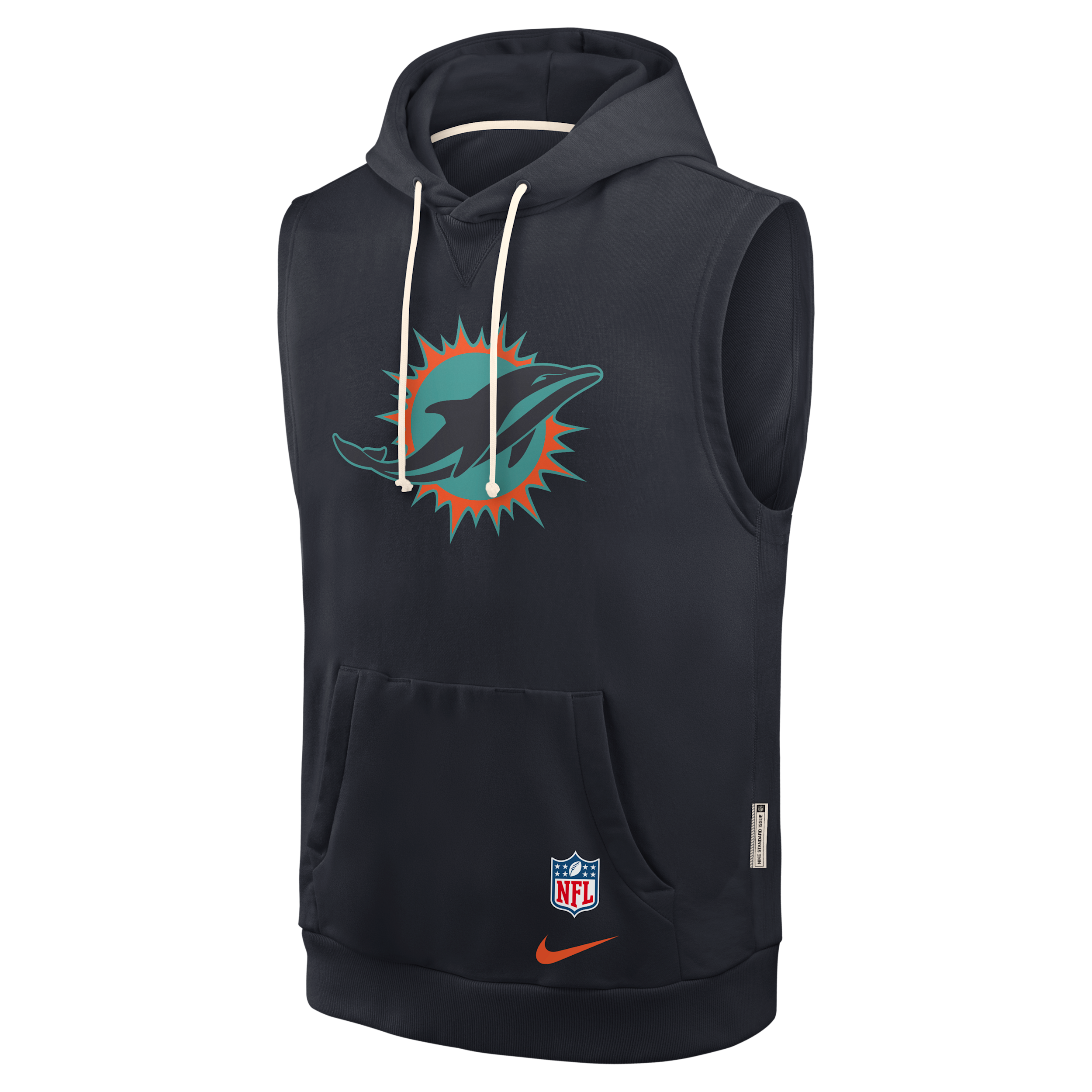 Nike Miami Dolphins Rivalries Collection Sideline  Men's Dri-fit Nfl Sleeveless Pullover Hoodie In Black