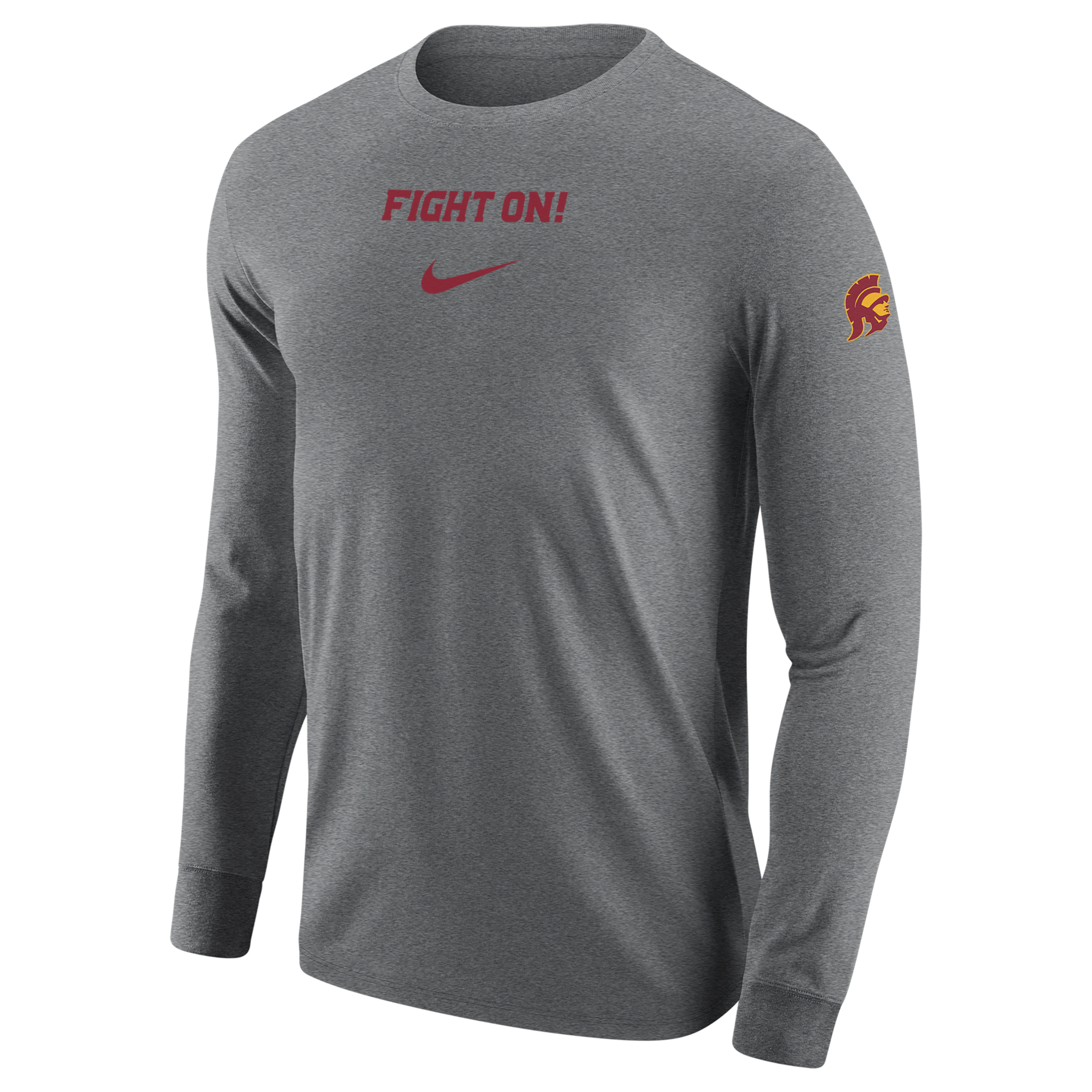 Shop Nike Usc  Men's College Long-sleeve T-shirt In Grey