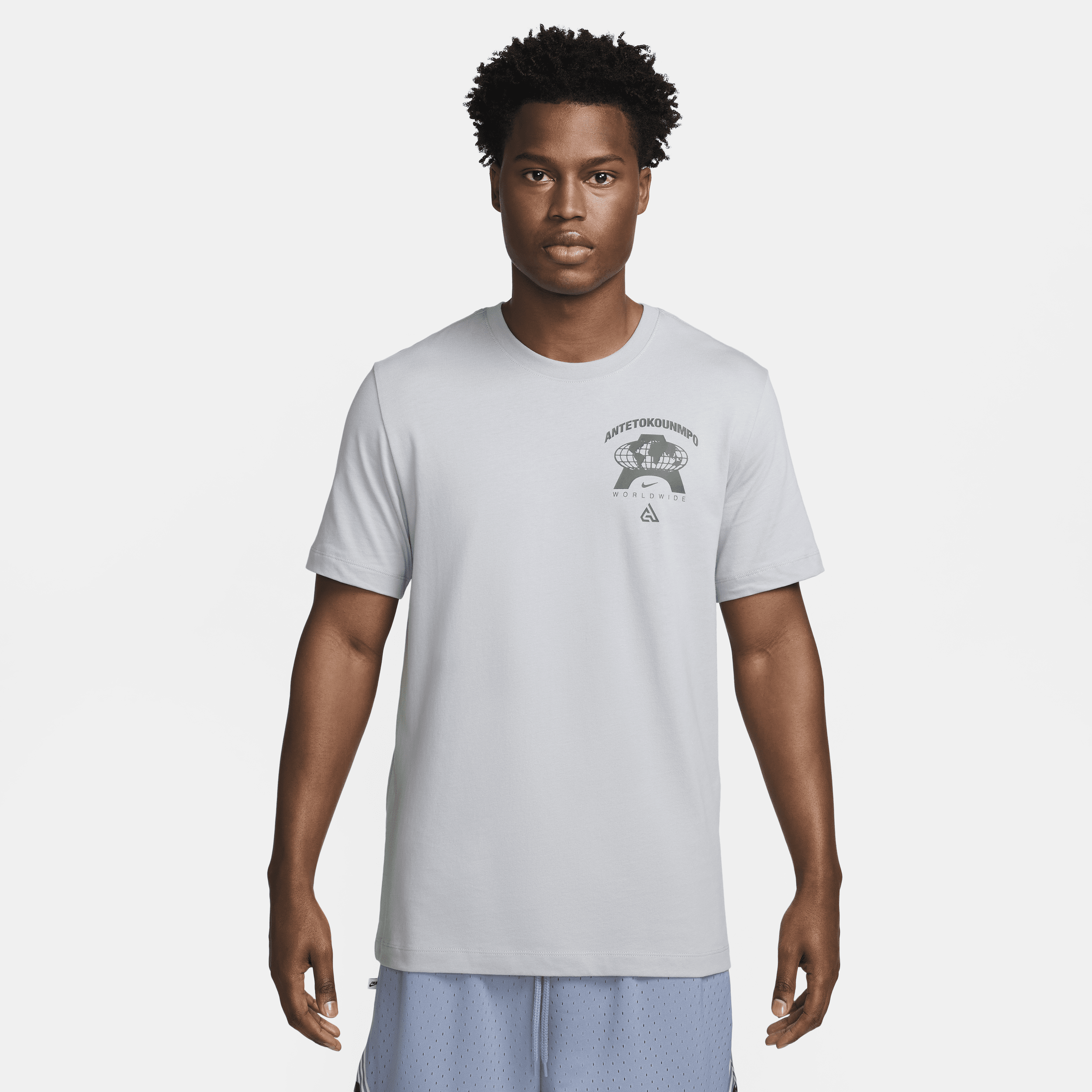 Shop Nike Men's Giannis M90 Basketball T-shirt In Grey