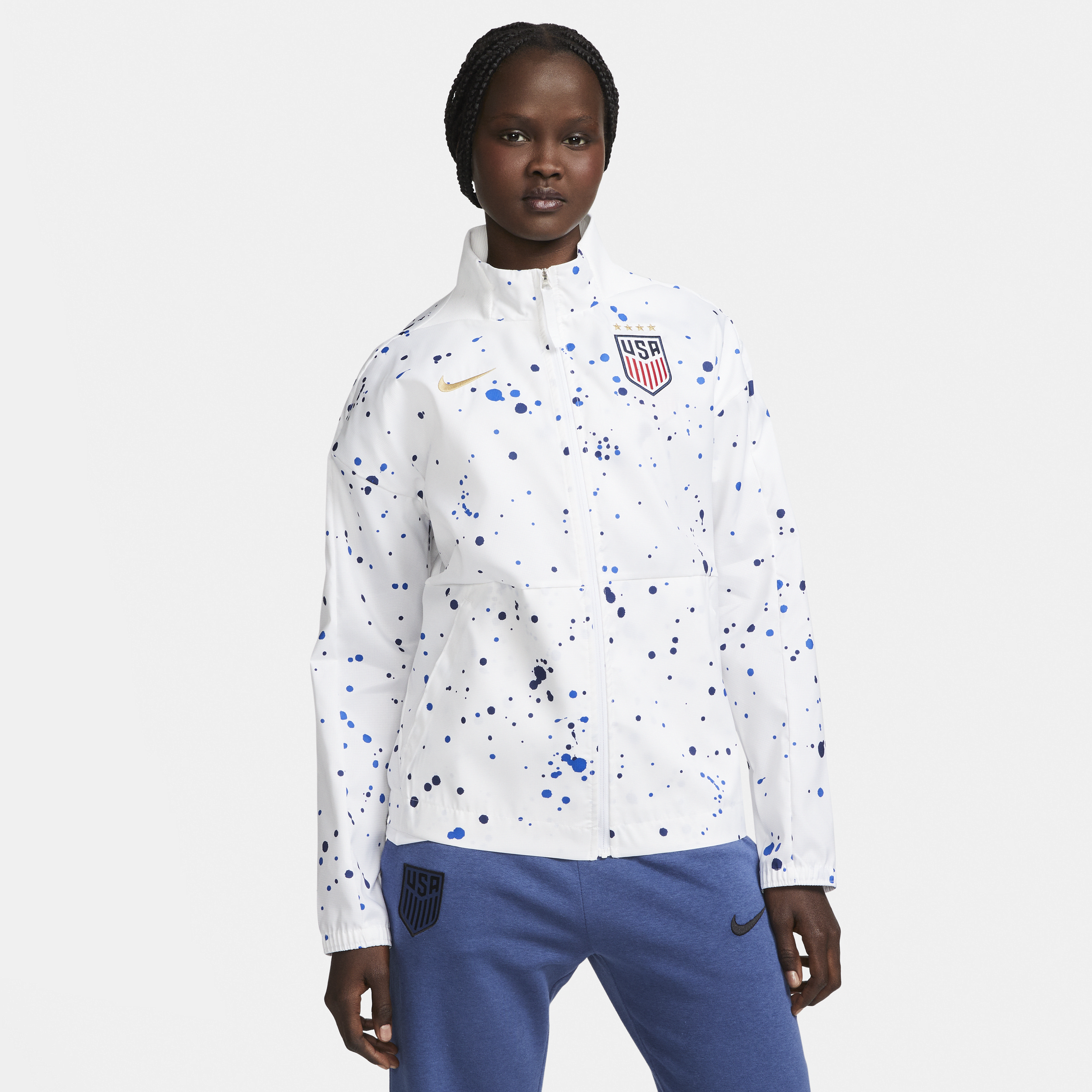 Nike U.s.  Women's Dri-fit Anthem Soccer Jacket In White
