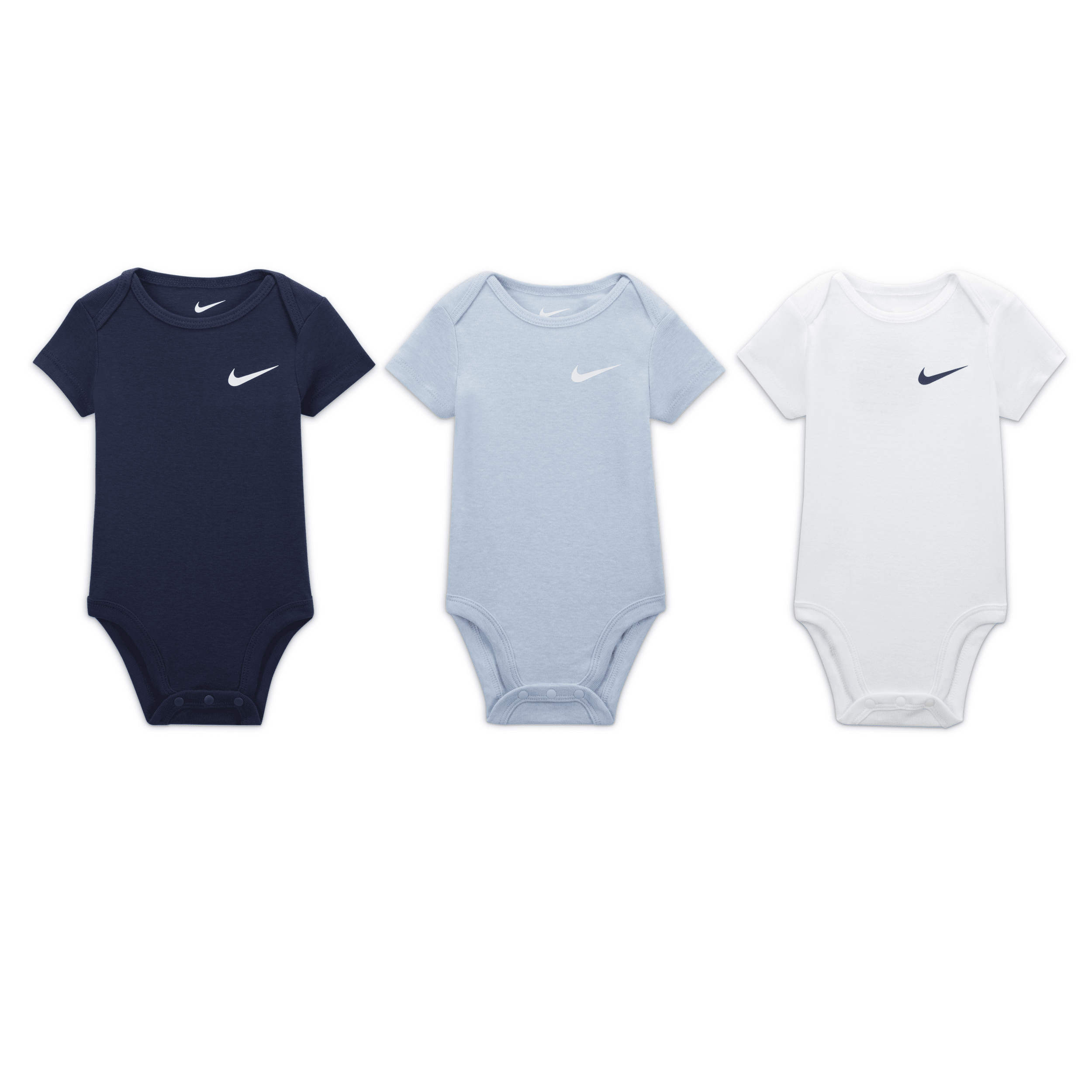 Shop Nike Mini Me Baby (0-9m) 3-pack Bodysuits In Blue