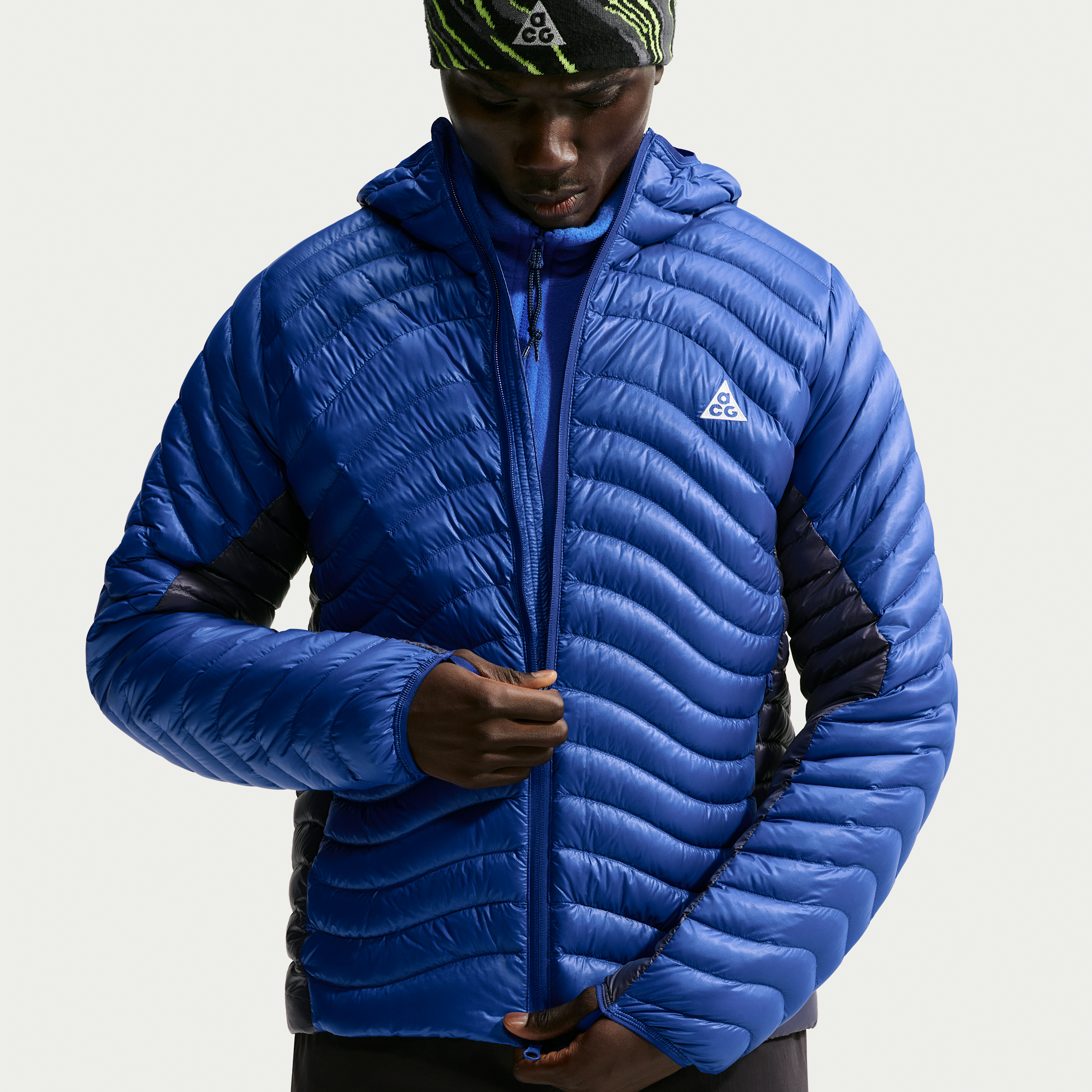 Men's Nike ACG Lava Flow Ultralight Therma-FIT ADV Down Jacket in Blue | IO9003-480