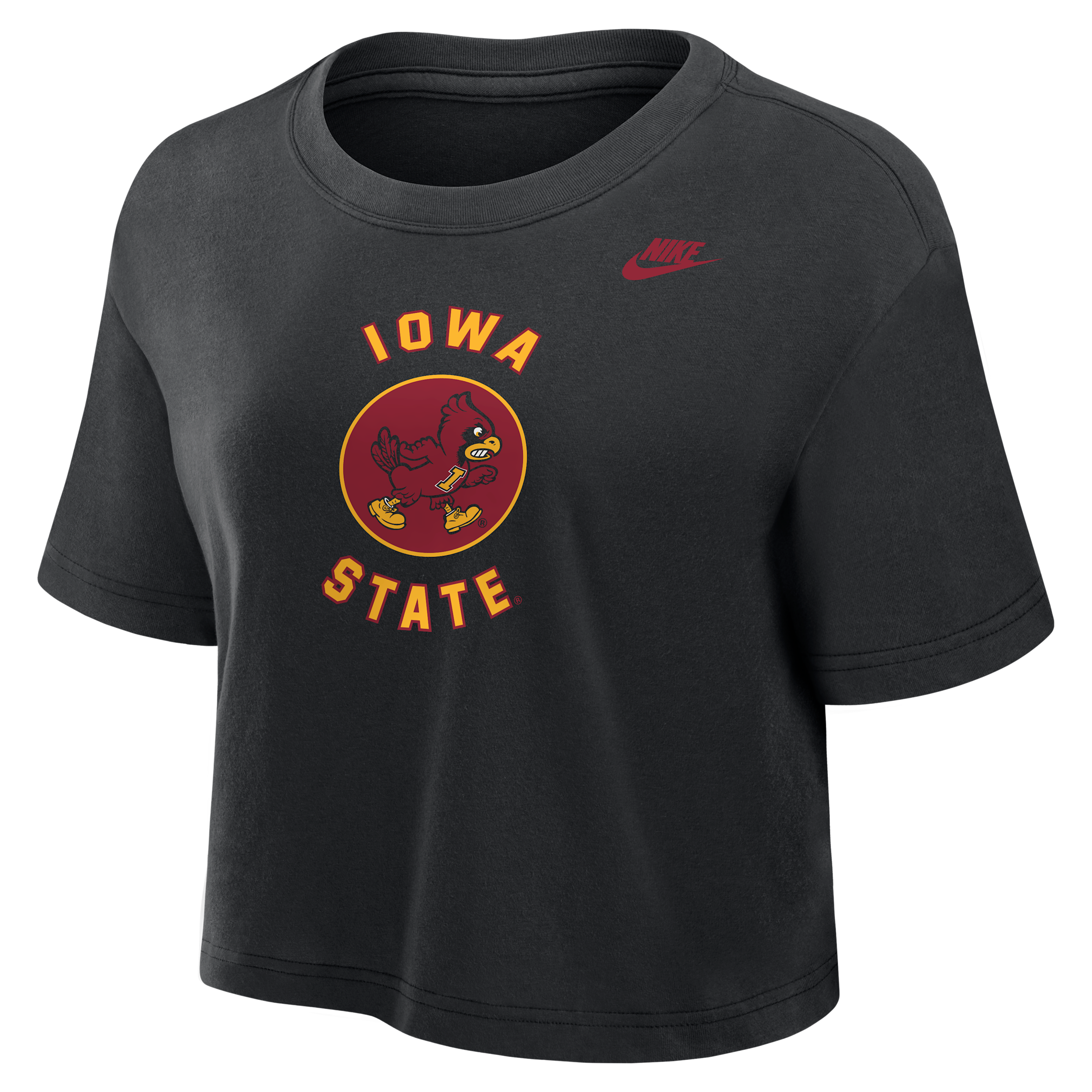 Iowa State Cyclones Nike Women's Dri-FIT Cropped T-Shirt in Black | W11840P404IAST-BLK