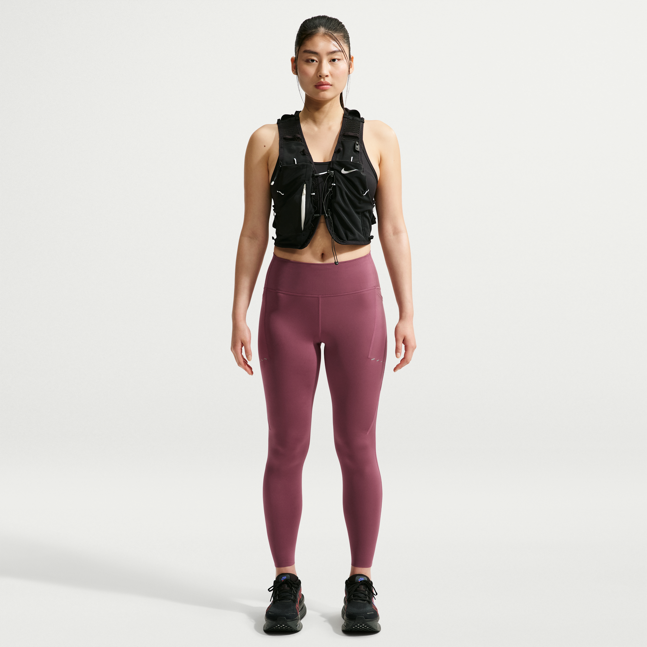 Nike Women's Swift High-Waisted 7/8 Running Leggings with Pockets in Red | HJ2252-654