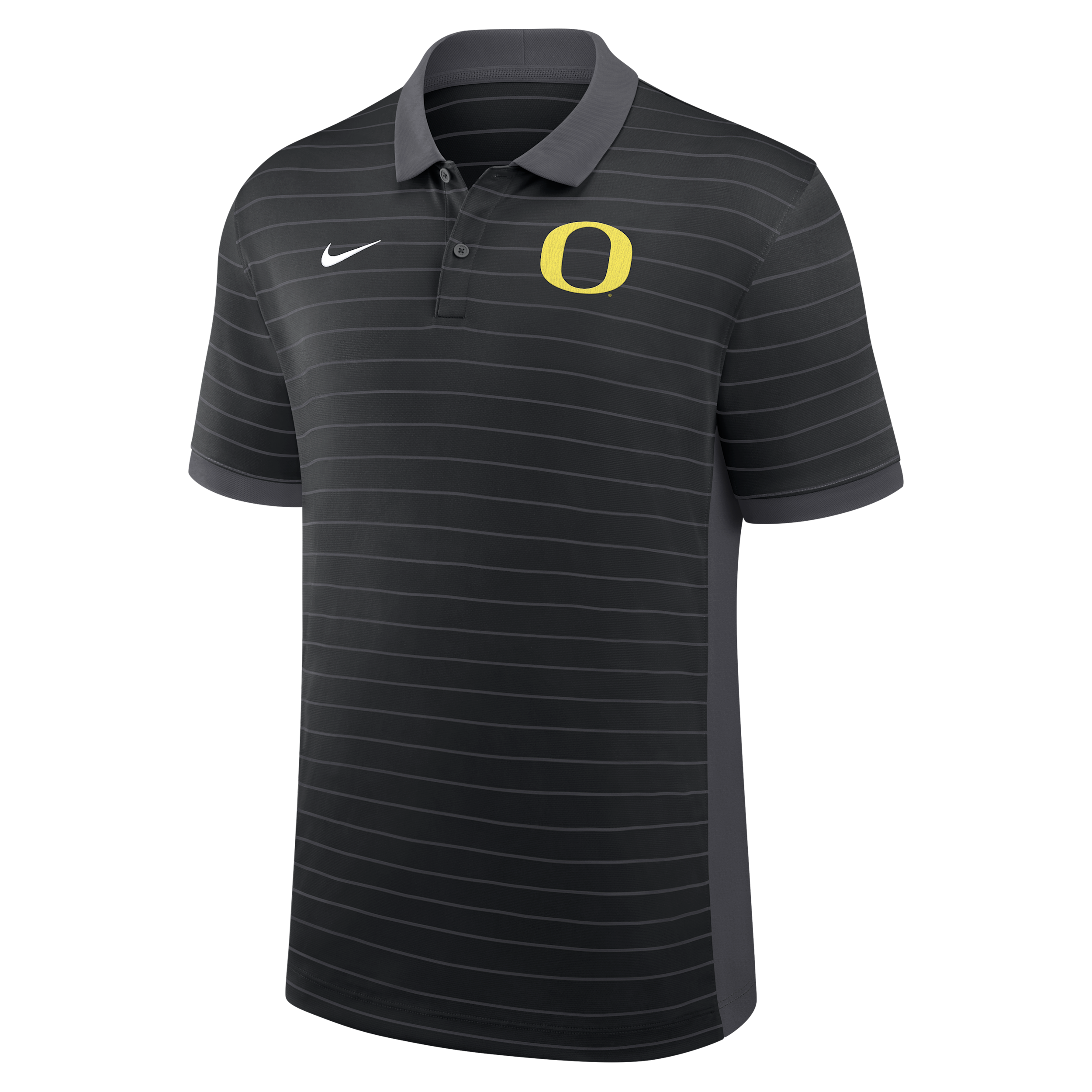 Nike Men's Black Oregon Ducks 2026 Early Season Coaches Sideline Victory Stripe Dri-fit Polo Shirt - Black, Gray