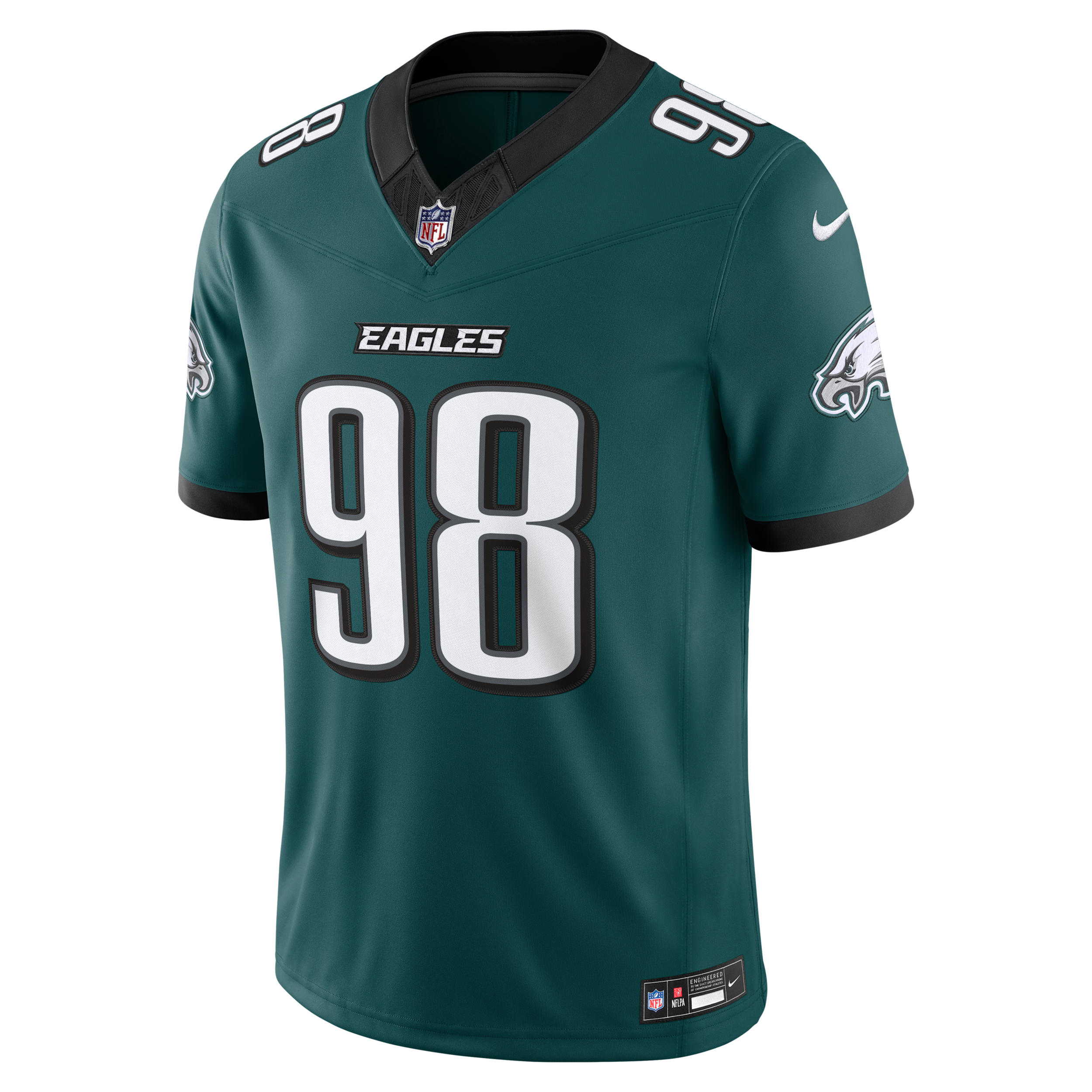 Nike Men's Jalen Carter Midnight Green Philadelphia Eagles Vapor F.u.s.e. Stitched Limited Jersey - Midnight Green