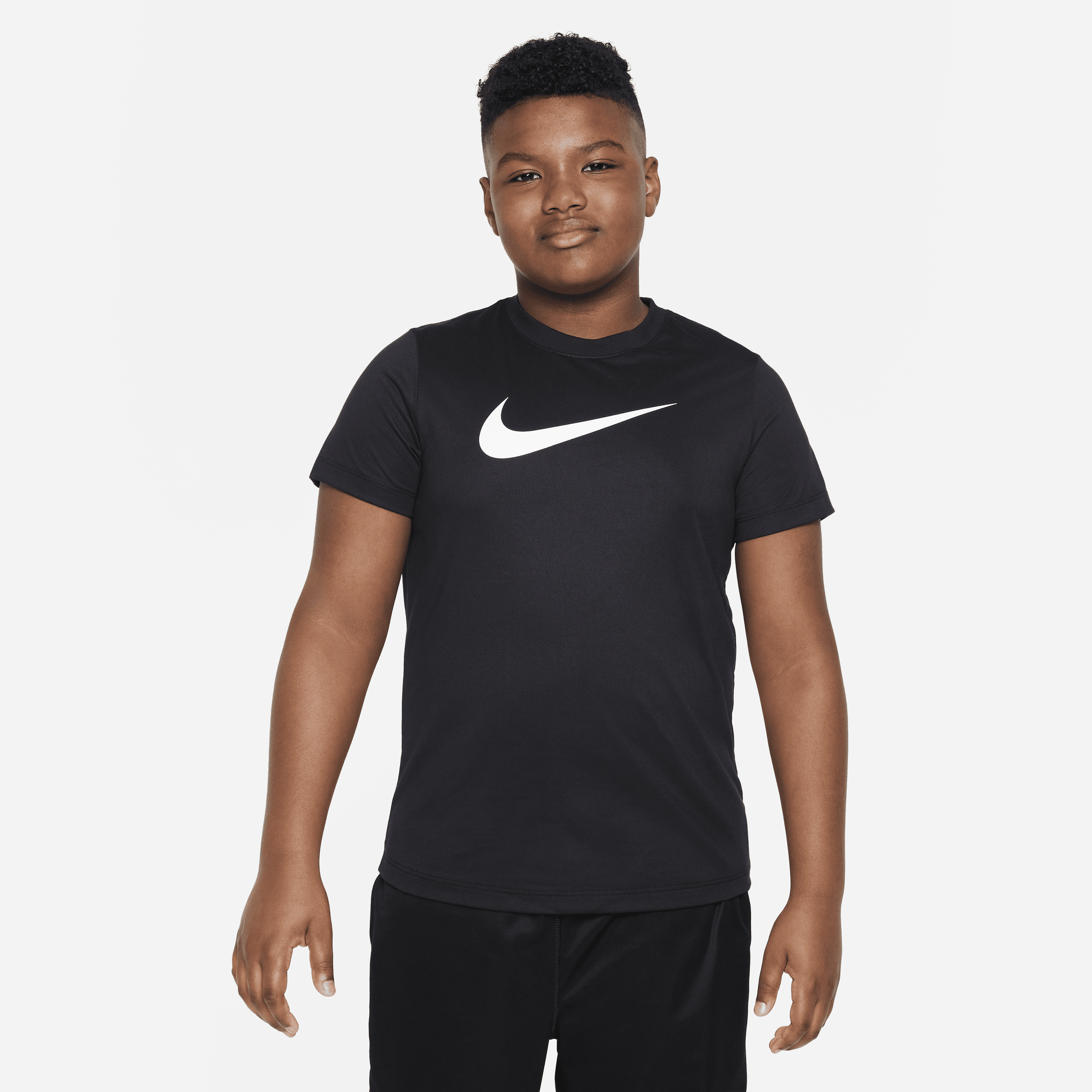 Nike Dri-fit Big Kids' (boys') Training T-shirt (extended Size) In Black