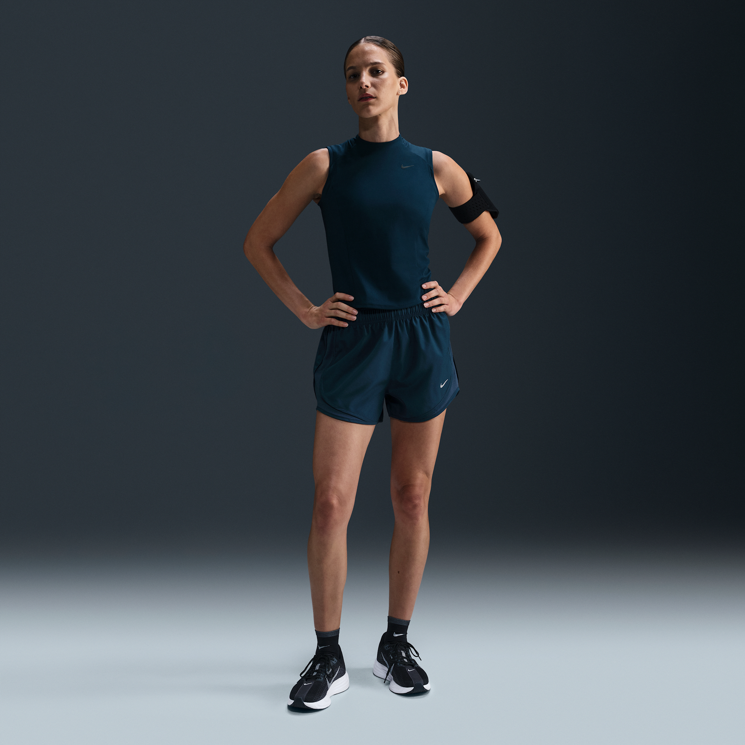Nike Women's Tempo Dri-fit Mid-rise Brief-lined Running Shorts In Blue