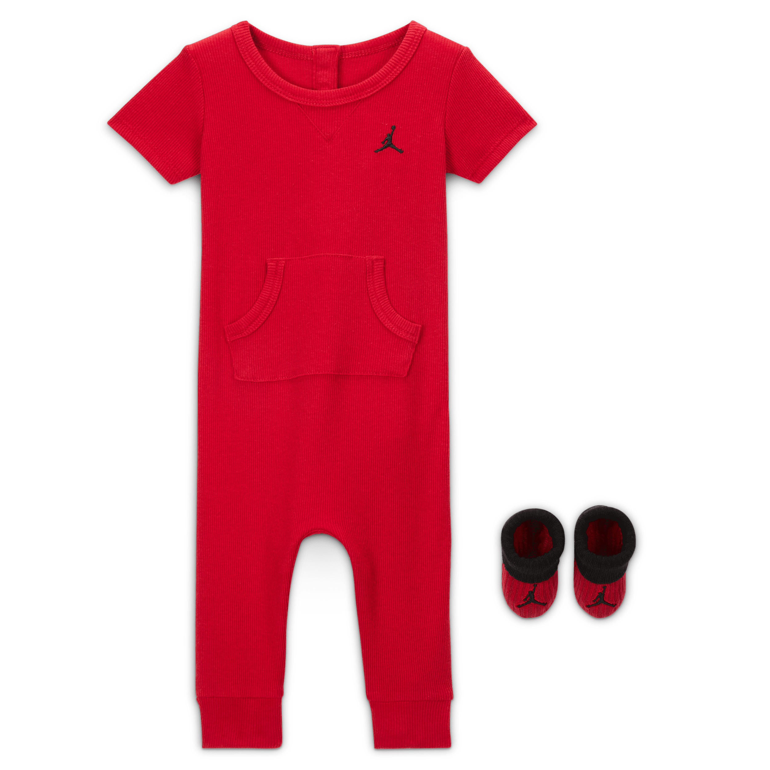 Jordan Baby Essential 2-Piece Short Sleeve Coverall Set in Red NJ0736-H15 30$