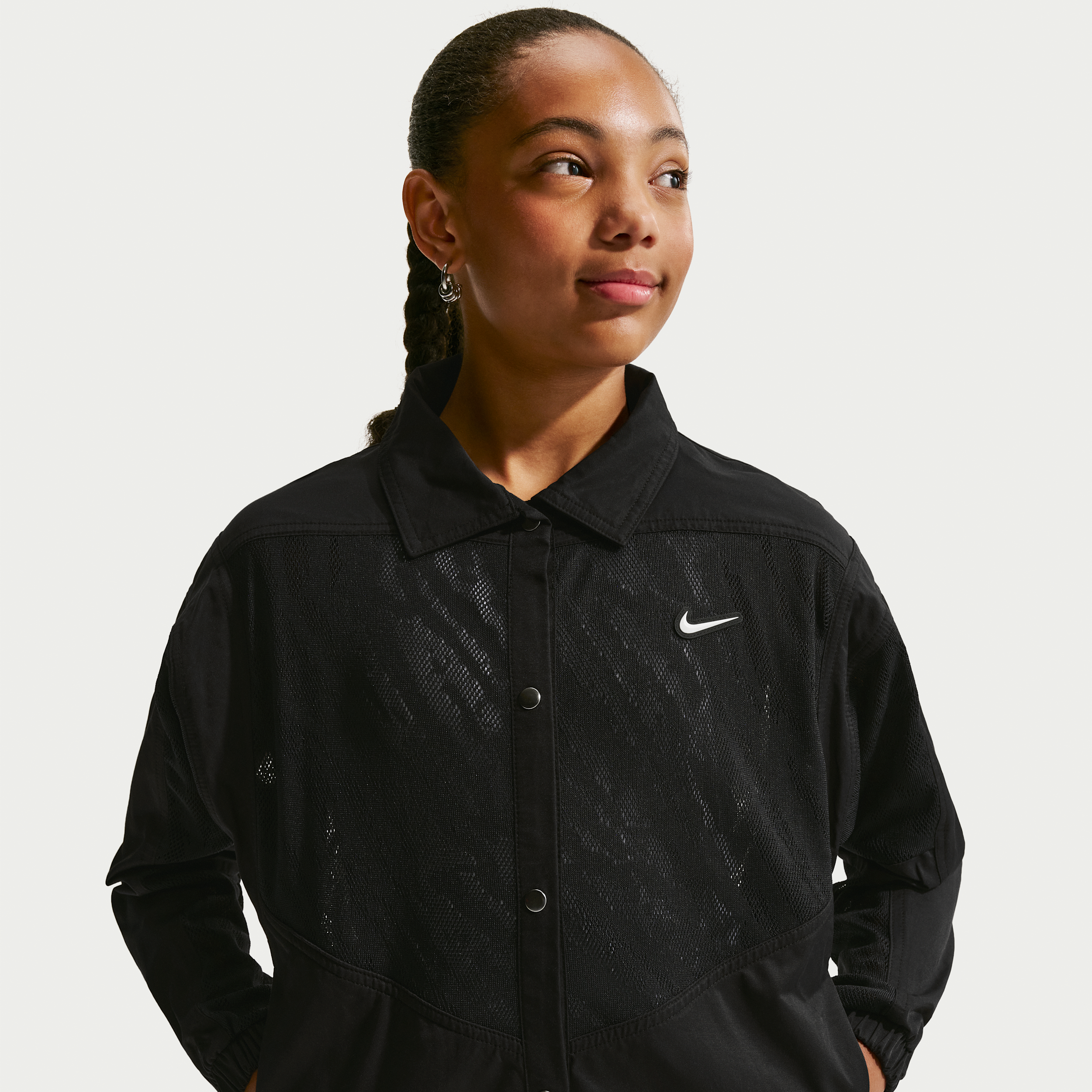 Nike Sportswear Big Kids' Woven Jacket in Black | IM4874-010