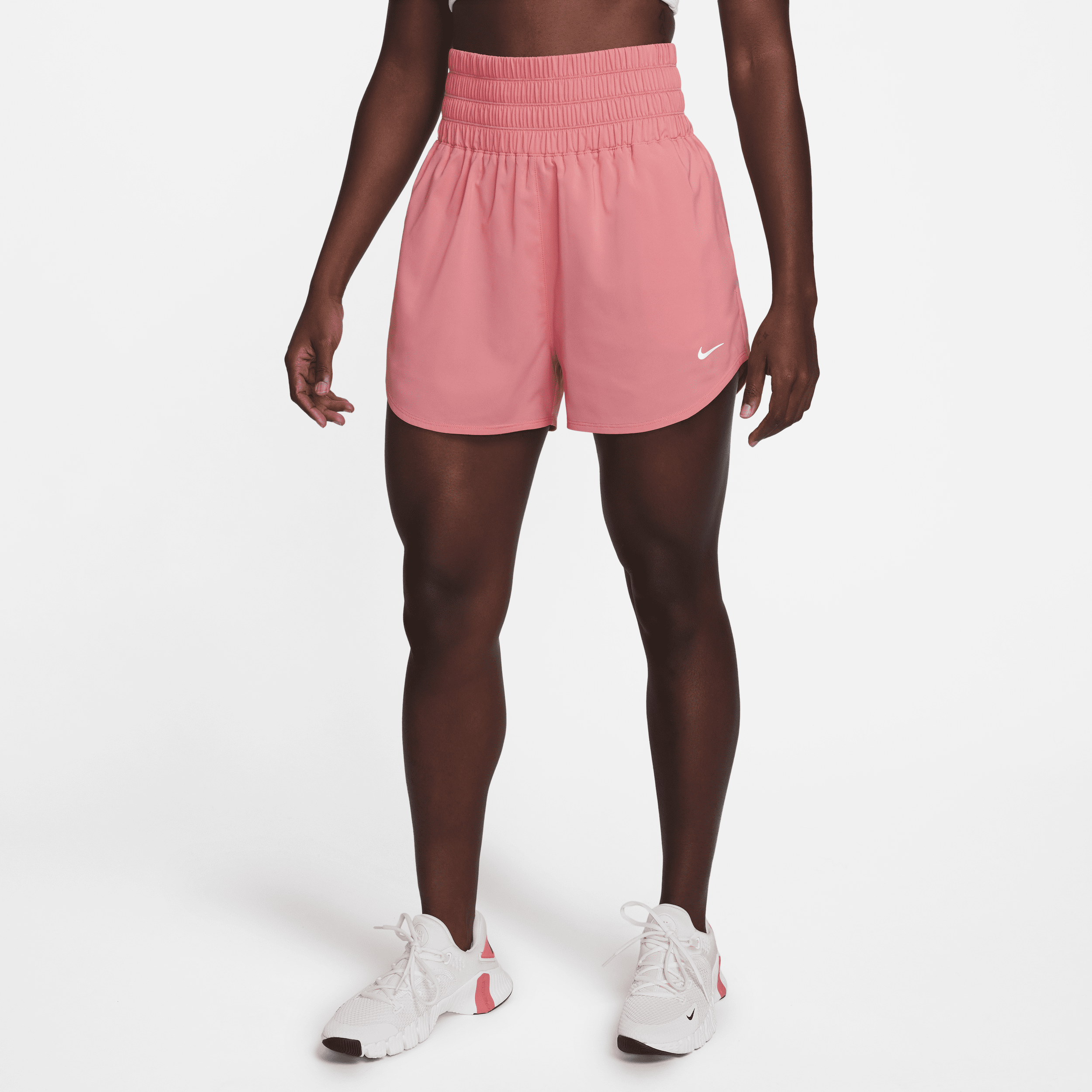 Shop Nike Women's One Dri-fit Ultra High-waisted 3" Brief-lined Shorts In Pink