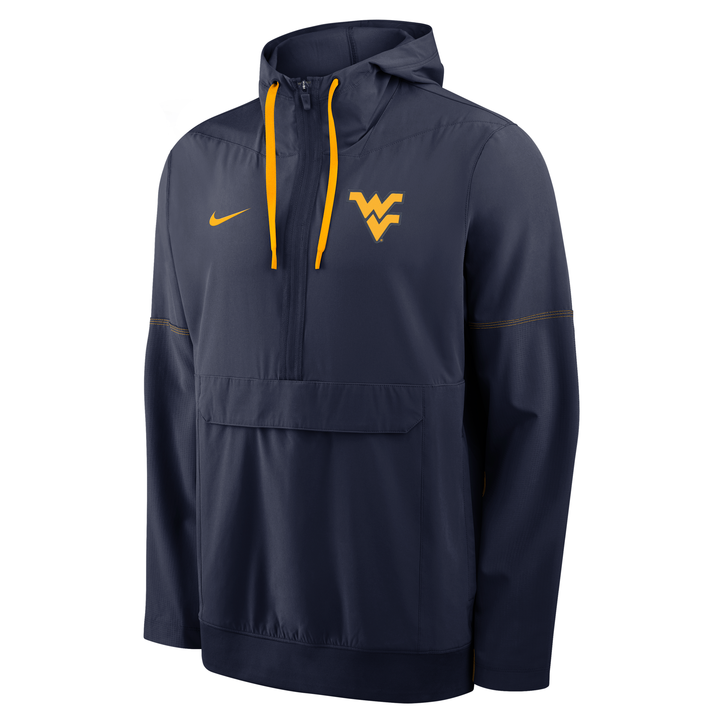 Nike Men's Navy West Virginia Mountaineers 2026 Sideline Anorak Half-Zip Hooded Sweatshirt - Navy, Gold