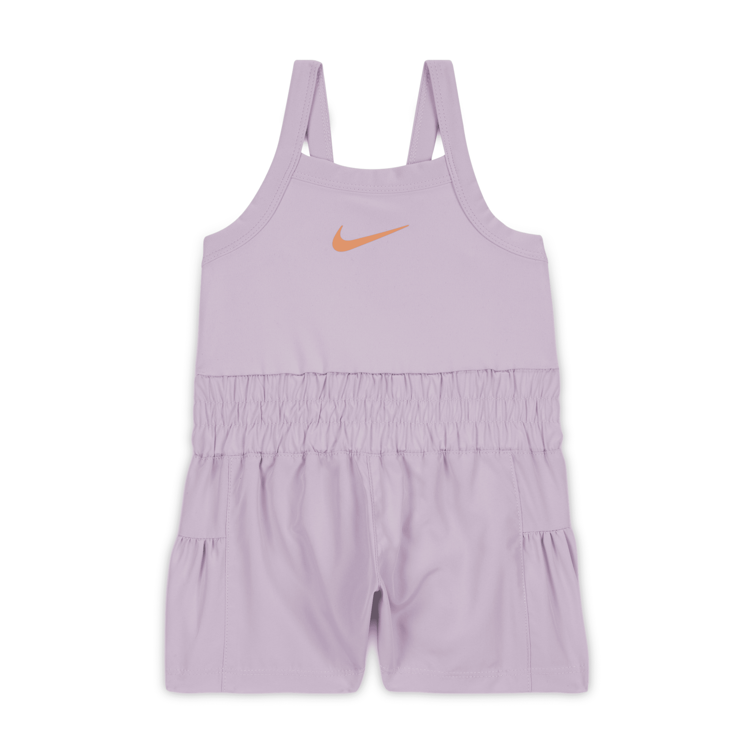 Nike Dri-fit Sunny Swoosh Baby (12-) Runsie Romper In Pink
