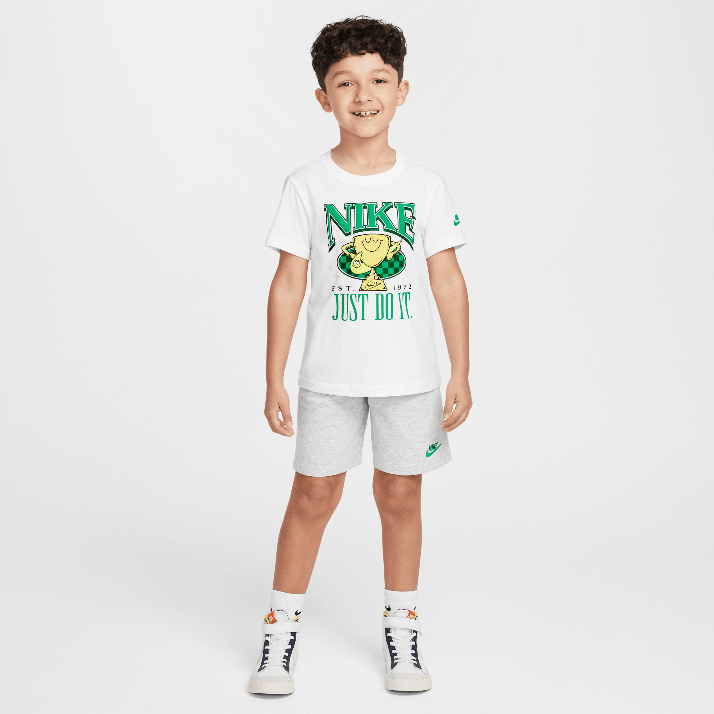 Nike Little Kids' Ace Your Game 2-piece Jersey Shorts Set In Grey