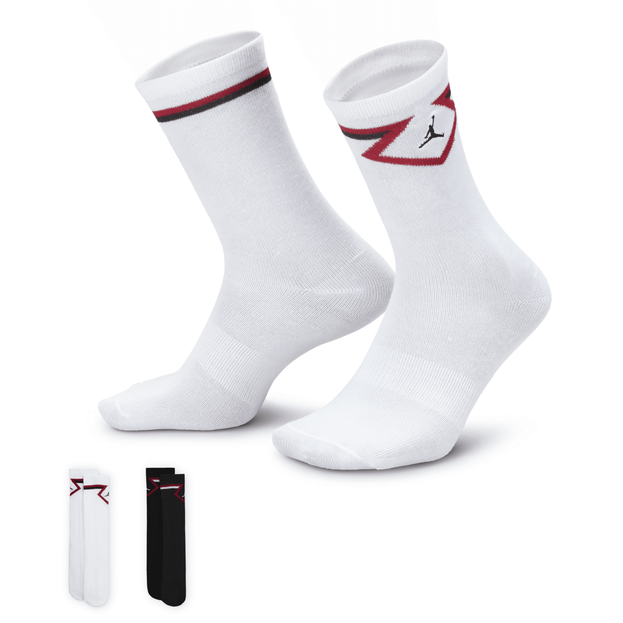 Jordan Big Kids' Diamond High Crew Socks (2 Pairs) In Black