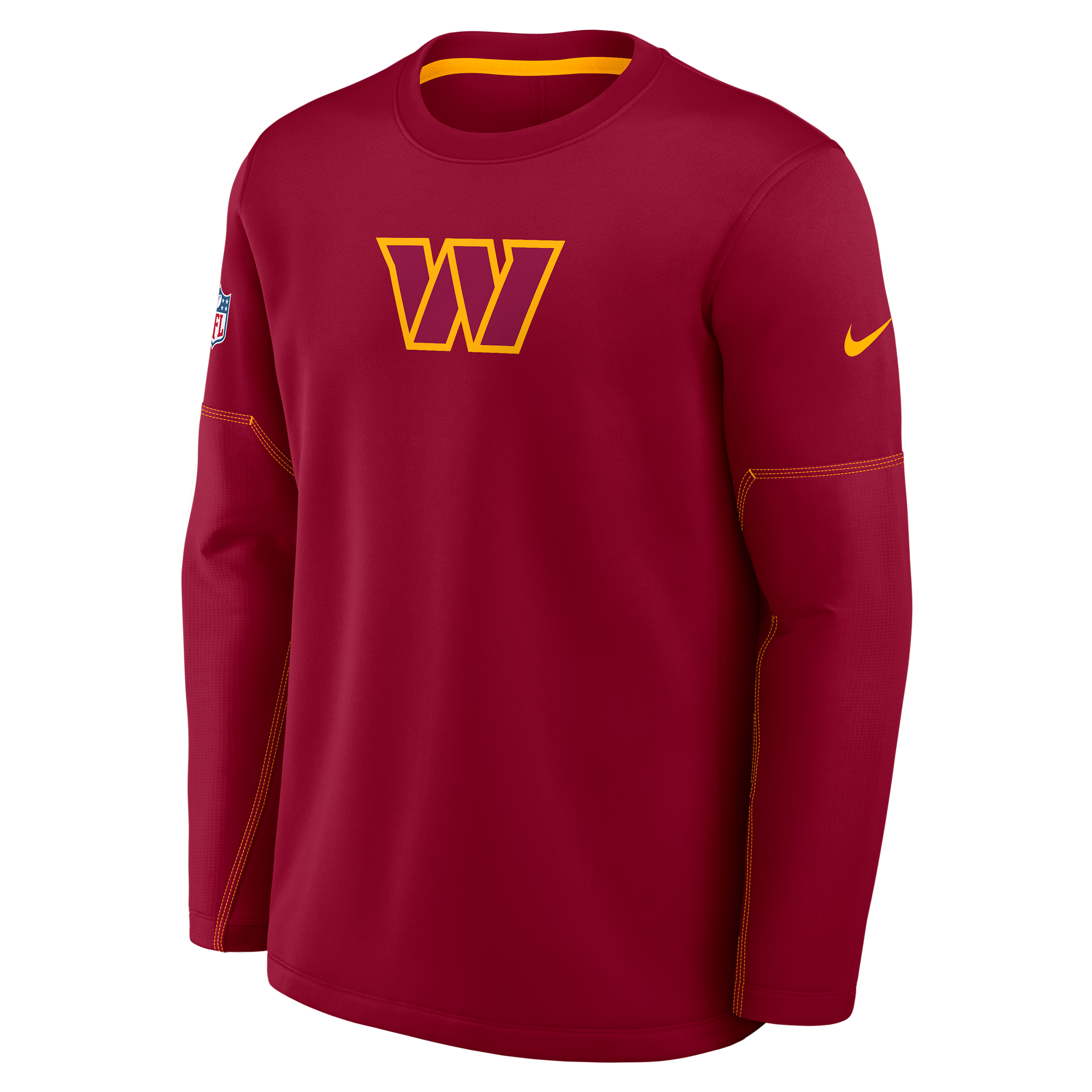 Washington Commanders Sideline Coaches Nike Men's Therma-FIT NFL Long-Sleeve T-Shirt in Red | 03BR077K9E-MXW