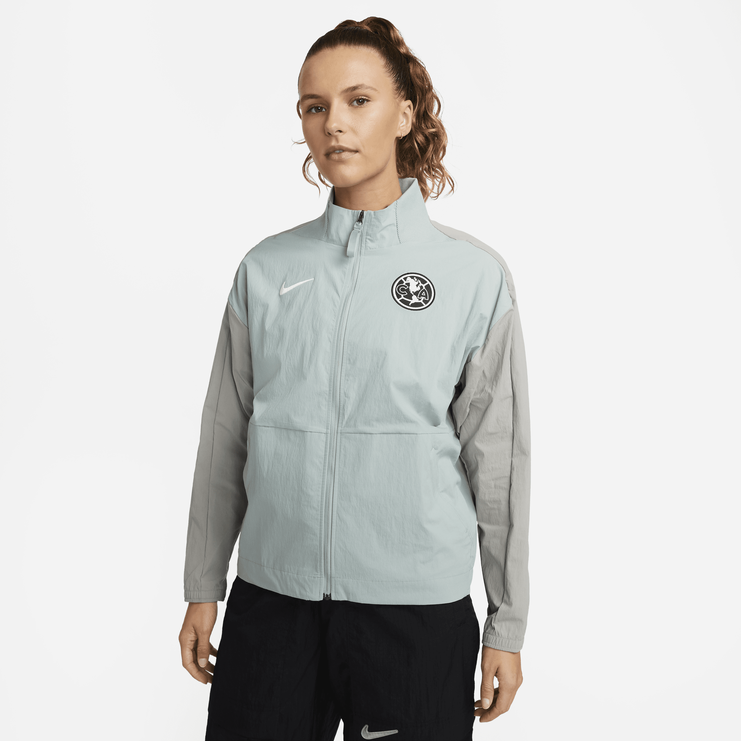 Shop Nike Club America Anthem  Women's Dri-fit Soccer Full-zip Jacket In Grey