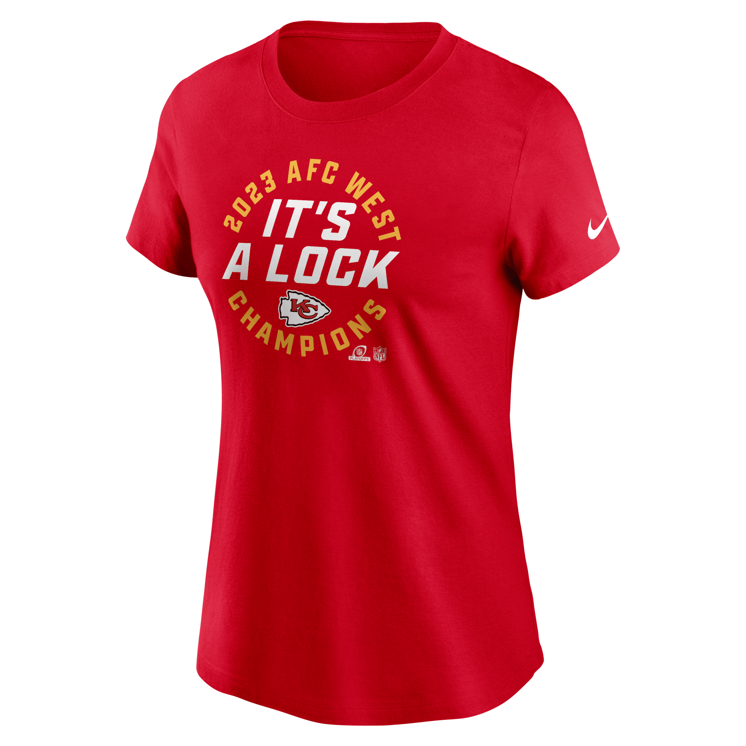Nike Kansas City Chiefs 2023 Afc West Champions Trophy Collection  Women's Nfl T-shirt In Red