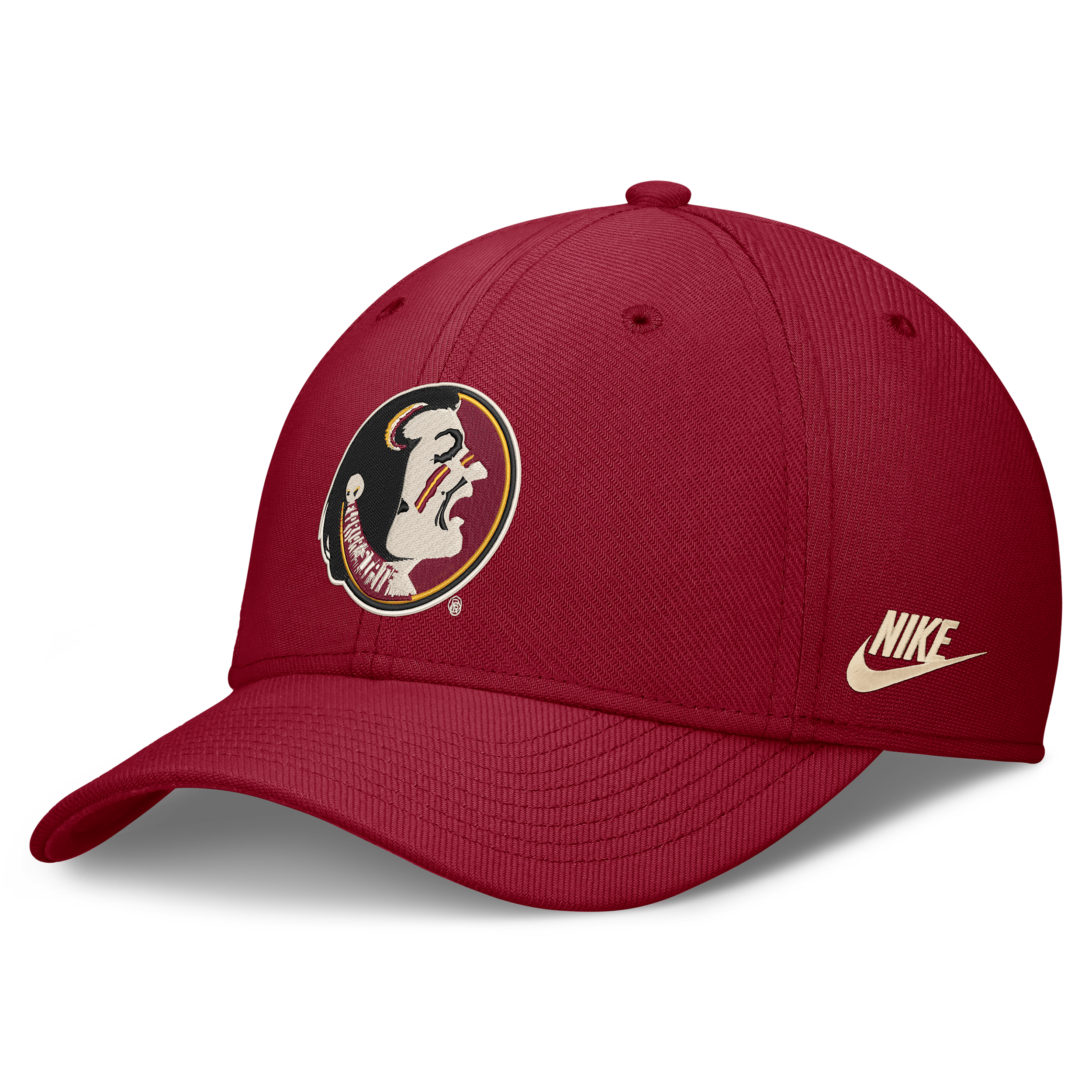 Men's Nike Garnet Florida State Seminoles Dri-fit Vintage Rise Swooshflex Flex Hat - Garnet