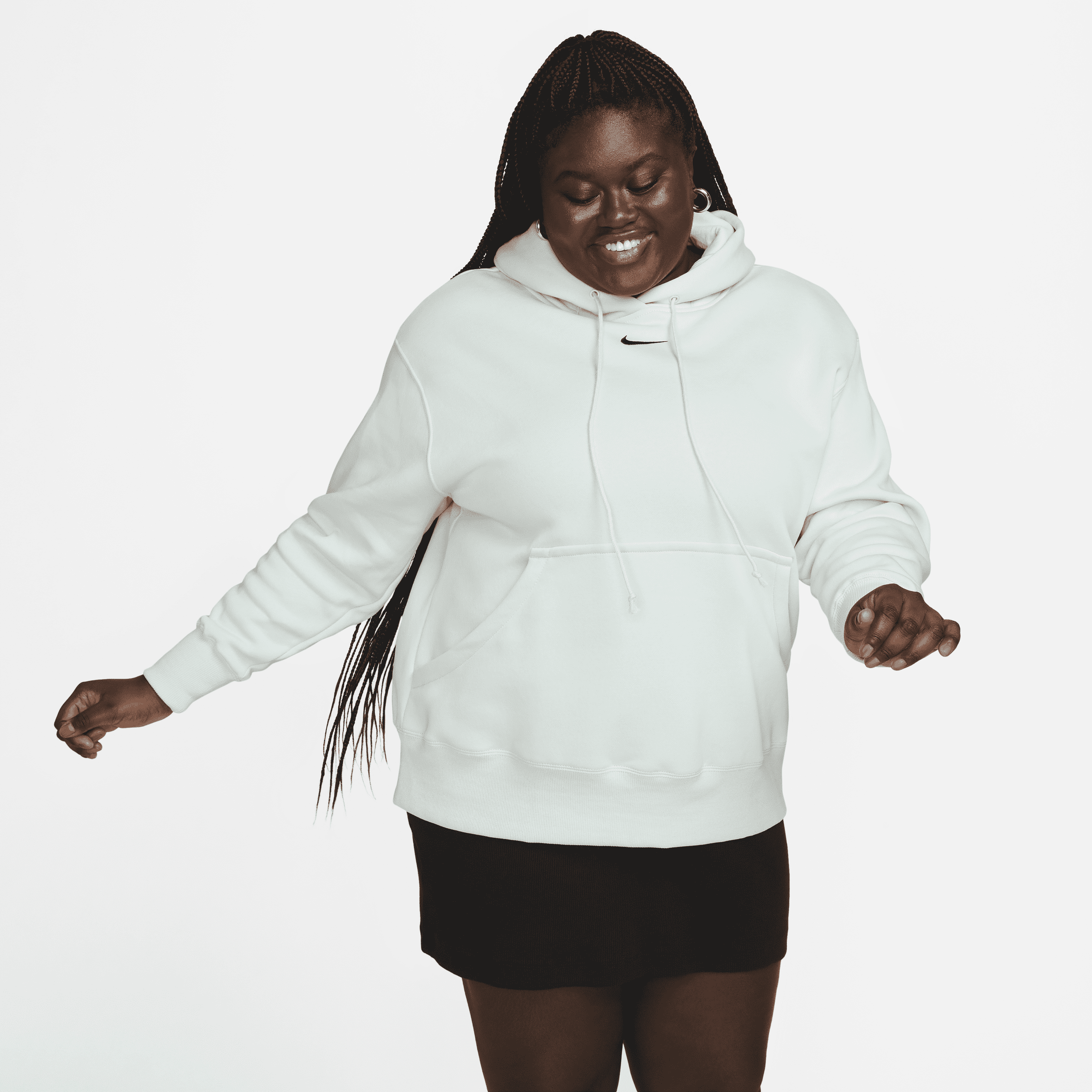 Nike Women's  Sportswear Phoenix Fleece Oversized Pullover Hoodie (plus Size) In Grey