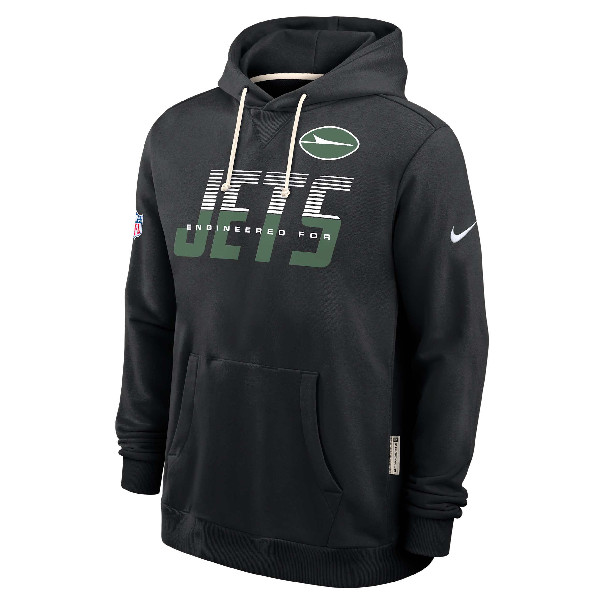 New York Jets Sideline Standard Issue Nike Men's Dri-FIT NFL Pullover Hoodie in Black | 03AZ00A72-SX8