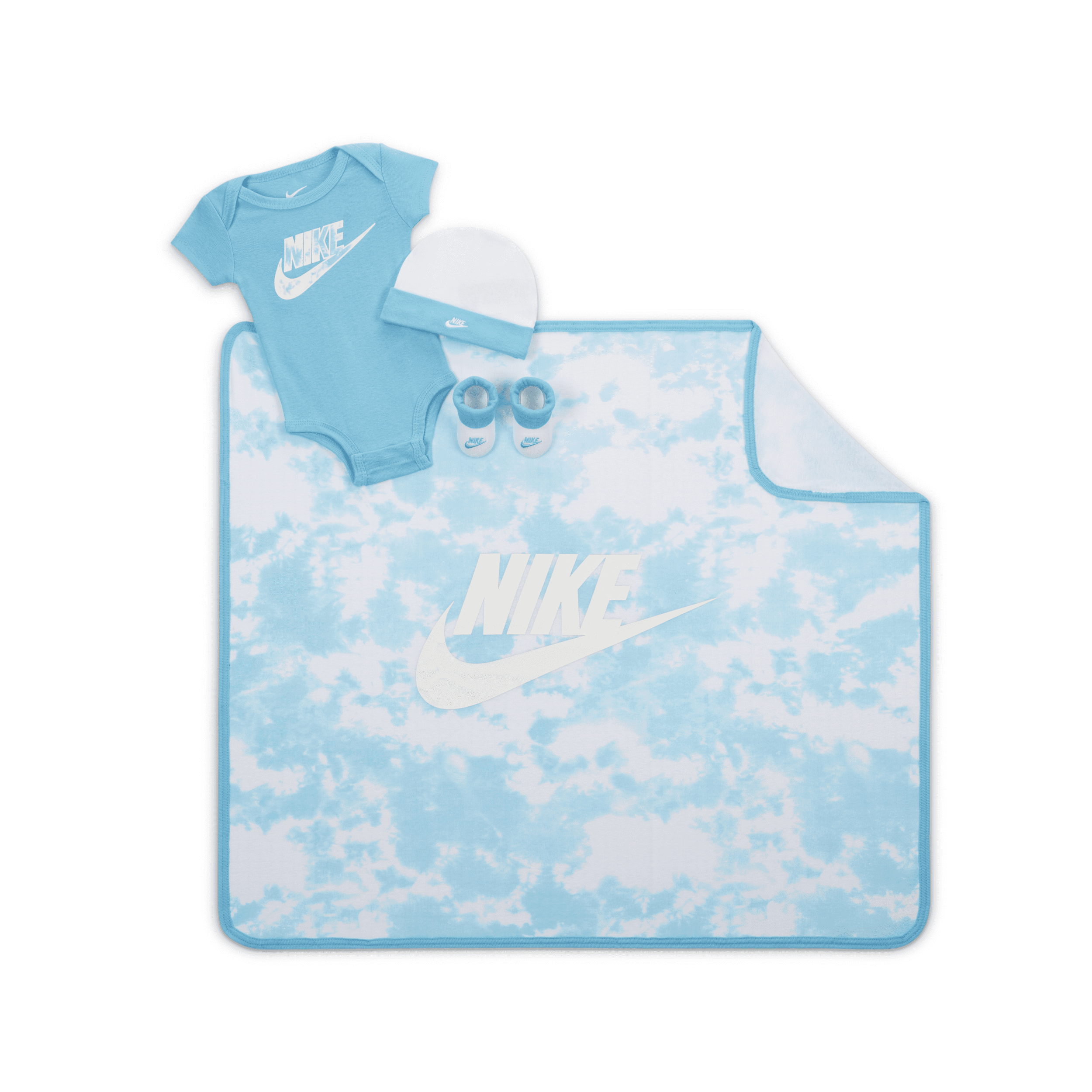 Nike Wash Pack 4-piece Blanket Box Set Baby Blanket Set In Blue