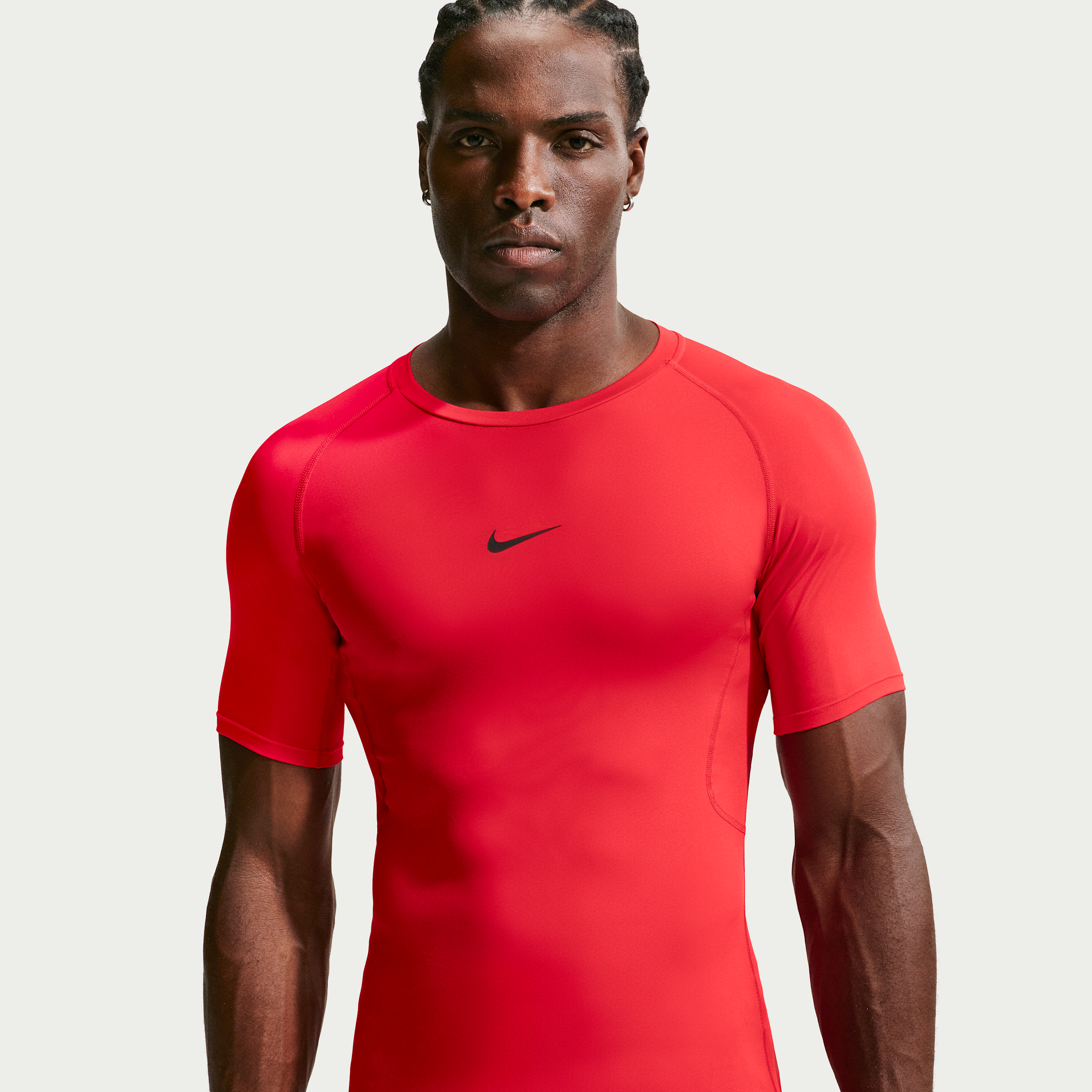 Men's Nike Pro Dri-FIT Tight Short-Sleeve Fitness Top in Red | FB7932-657