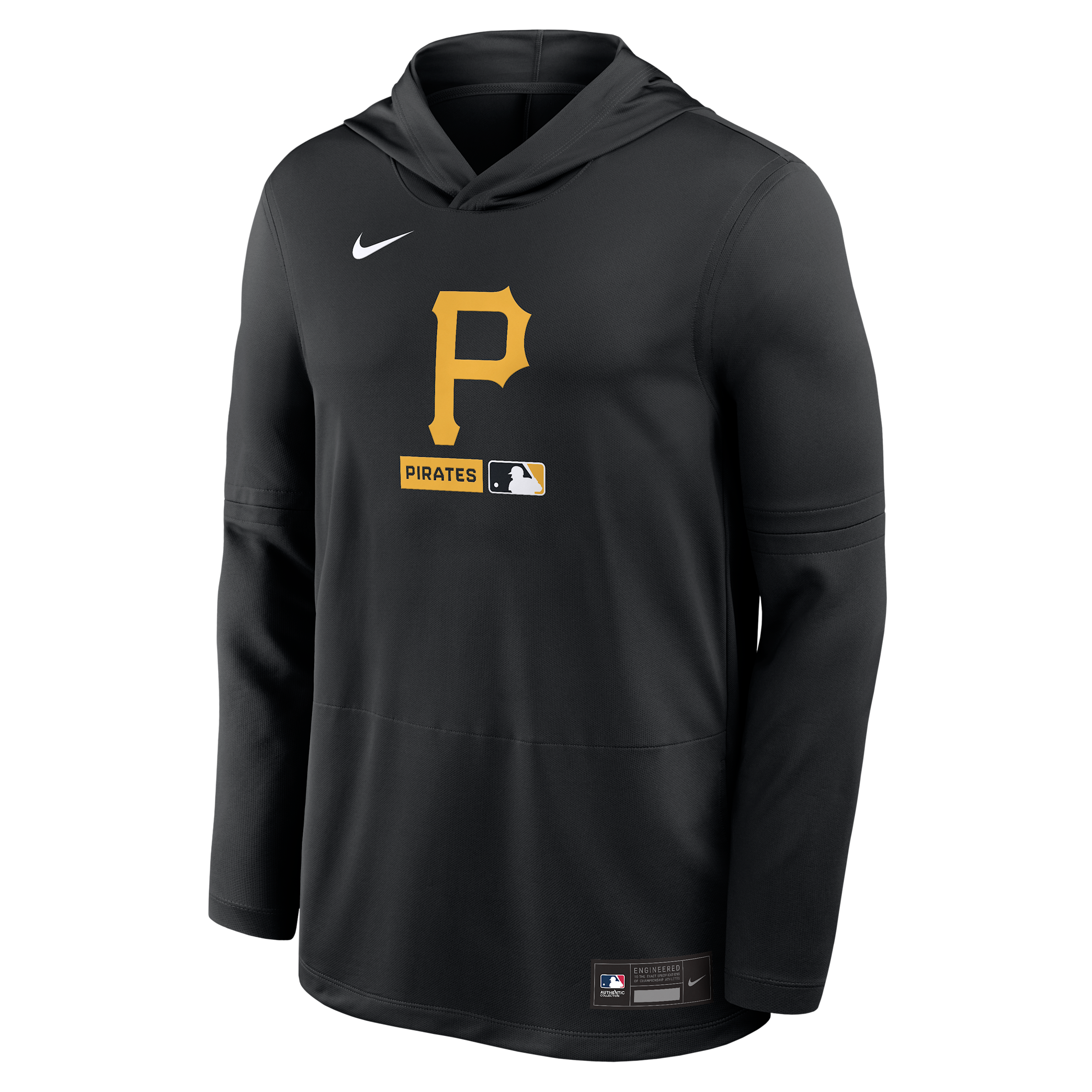 Pittsburgh Pirates Authentic Collection Nike Men's Dri-FIT MLB Long-Sleeve Hooded Top in Black | 03B900APTB-S9Q