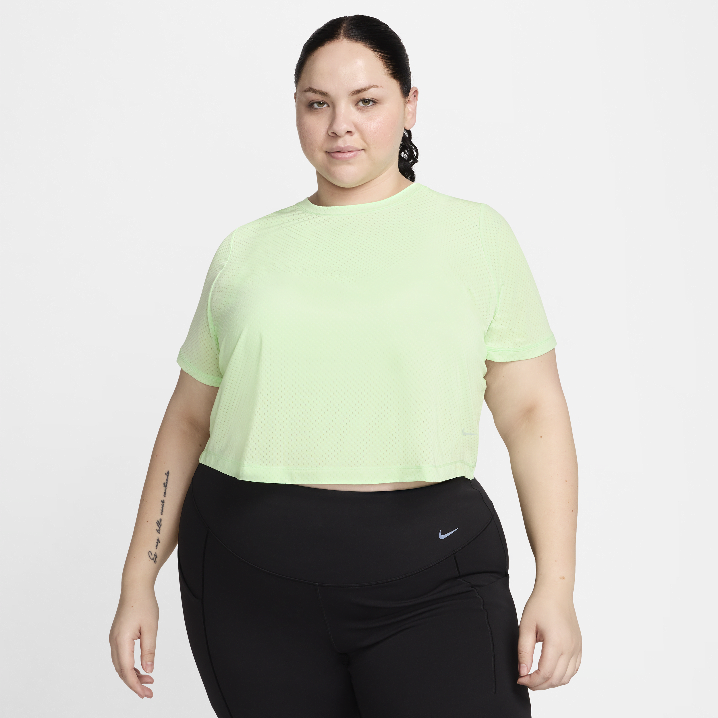 Shop Nike Women's One Classic Breathe Dri-fit Short-sleeve Top (plus Size) In Green