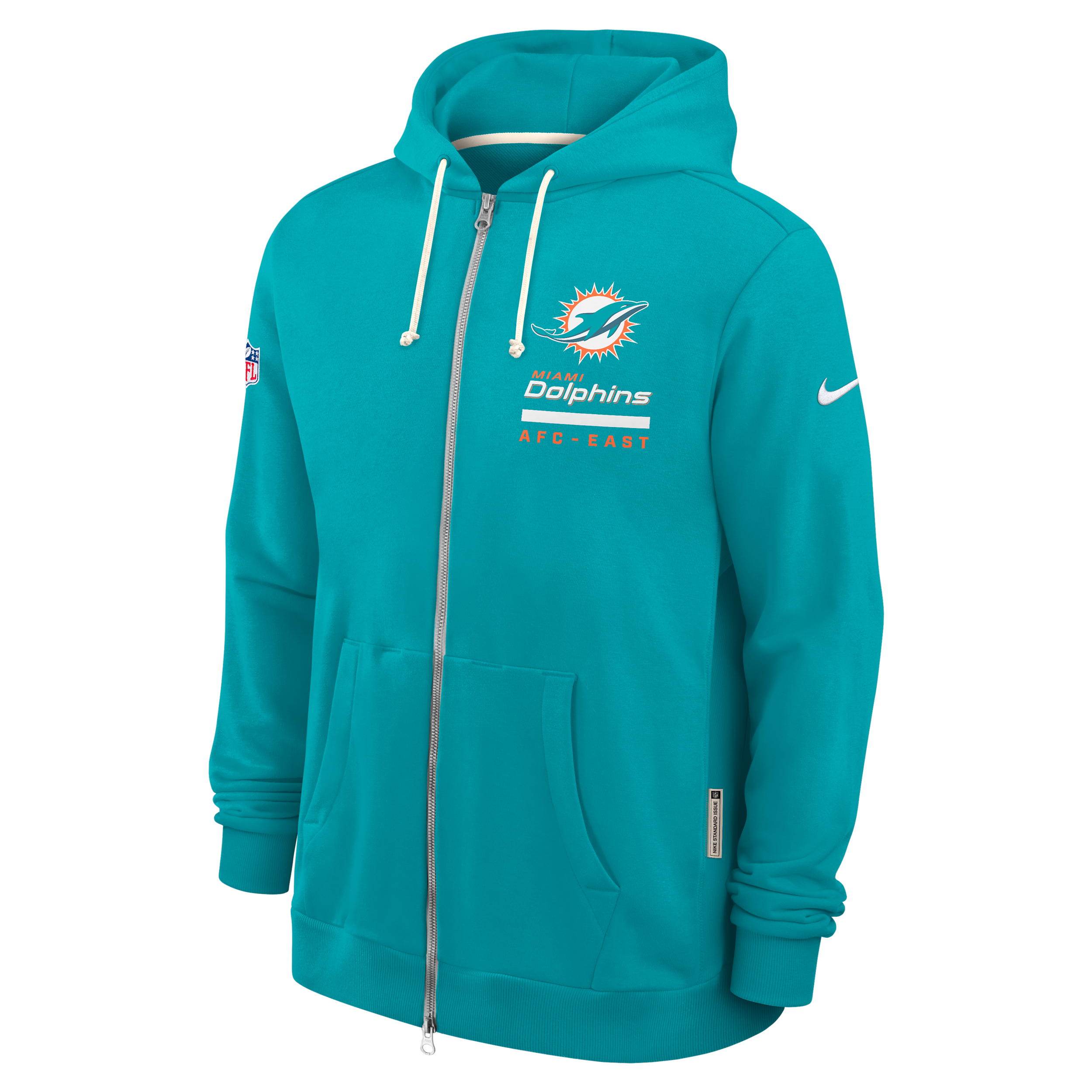 Nike Miami Dolphins Utility Player Sideline  Men's Dri-fit Nfl Full-zip Hoodie In Blue