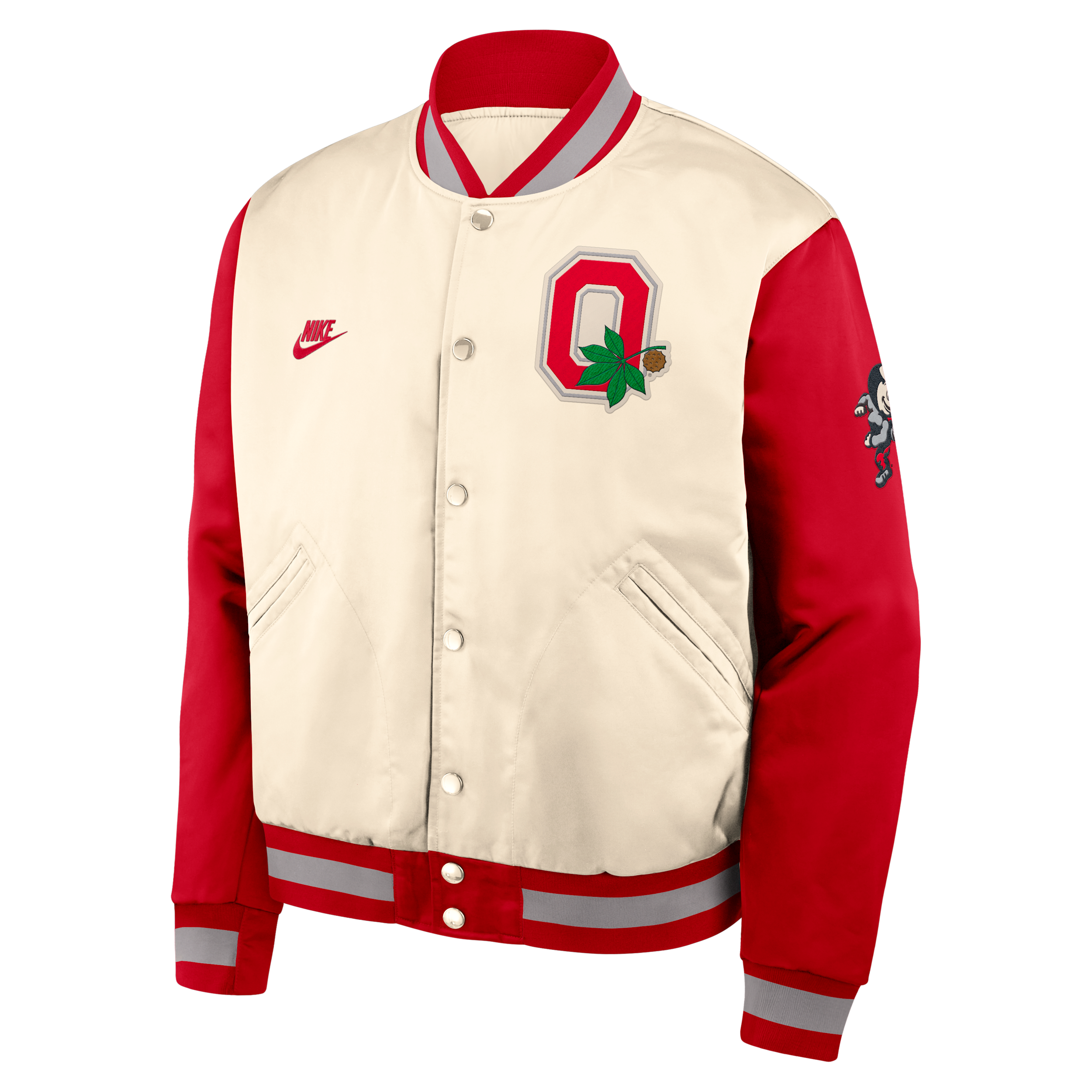 Nike Ohio State Legacy Men's College Full-snap Bomber Jacket In Brown