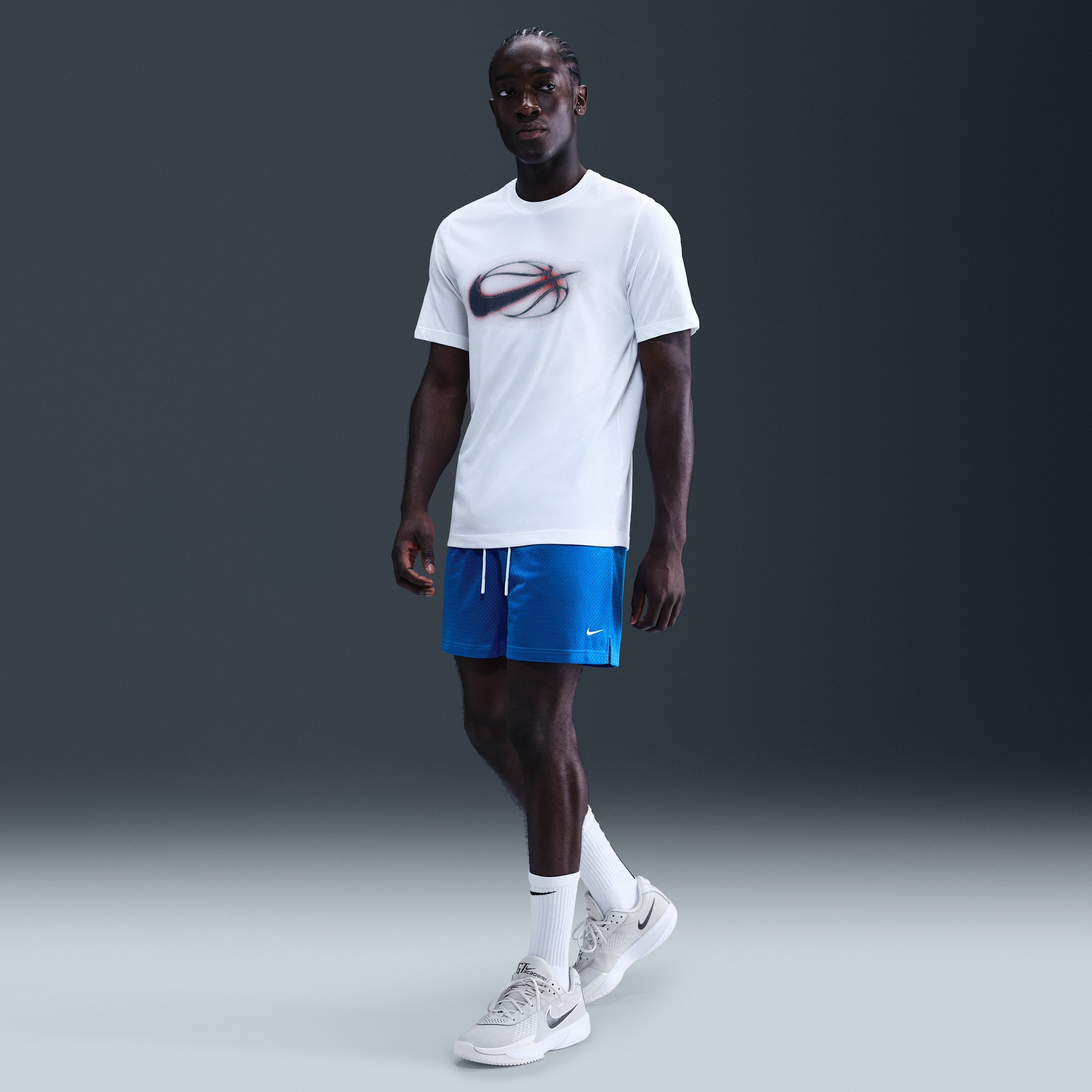Nike Men's Dri-fit 5" Mesh Basketball Shorts In Blue