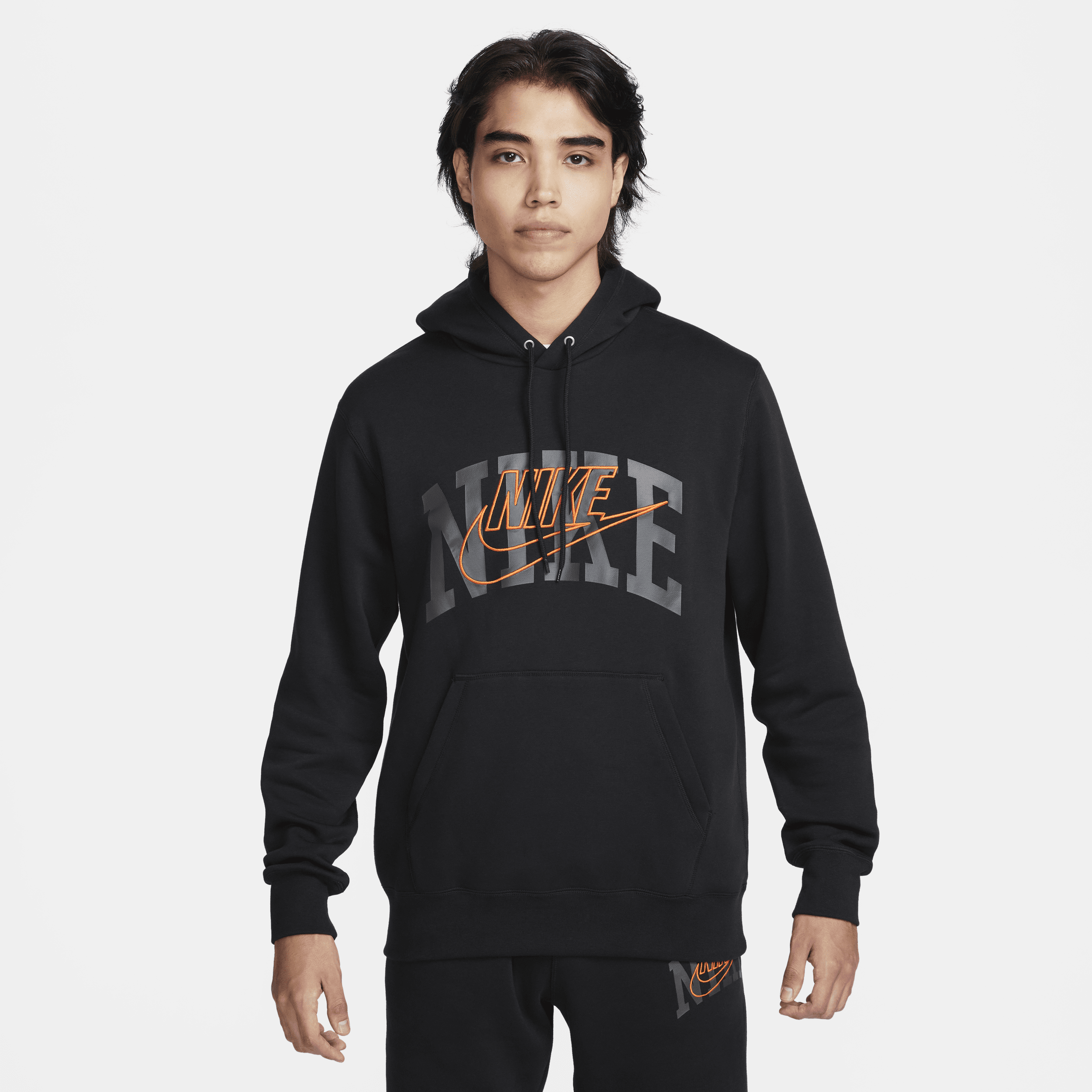 Shop Nike Men's Club Fleece Pullover Hoodie In Black