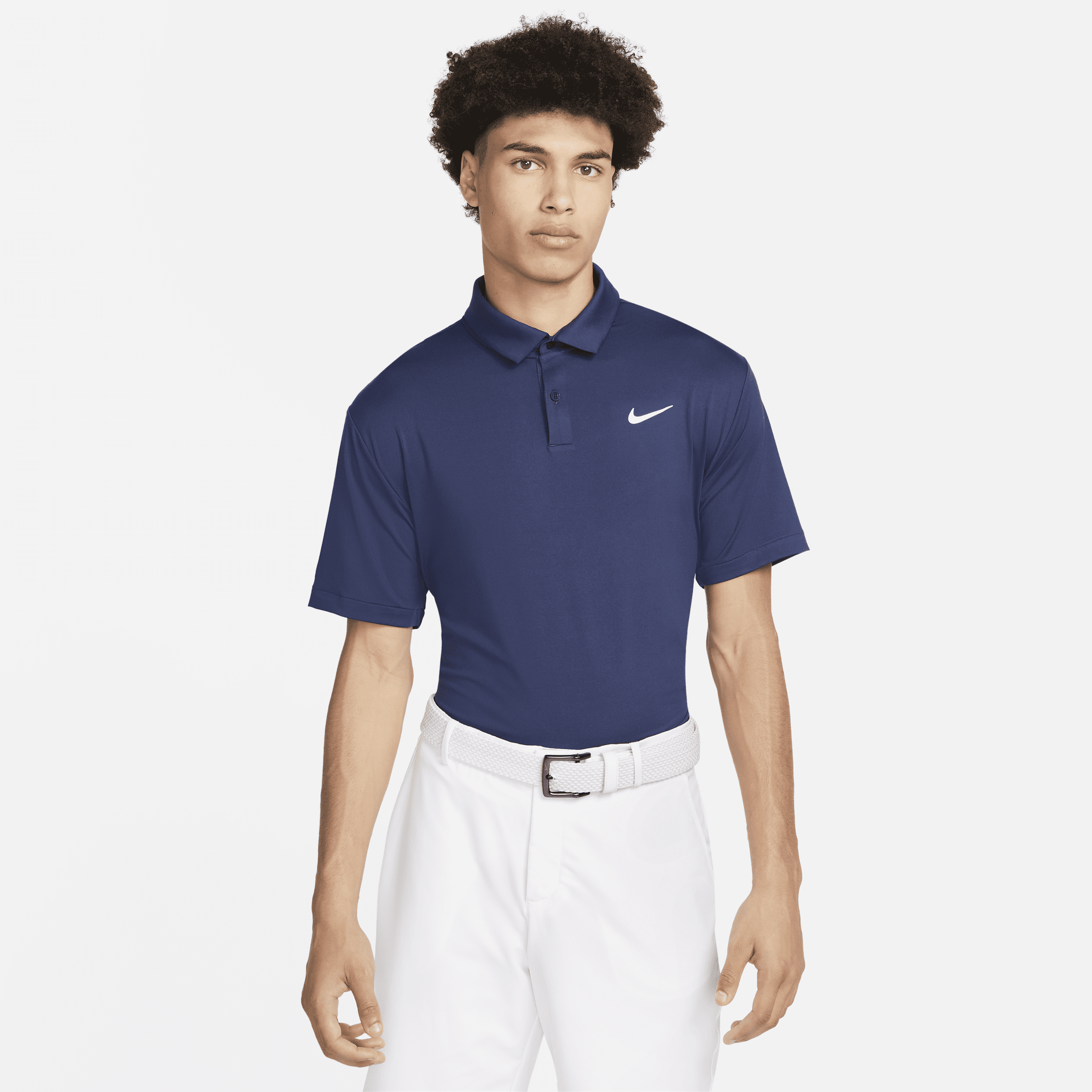 Shop Nike Men's Dri-fit Tour Solid Golf Polo In Blue