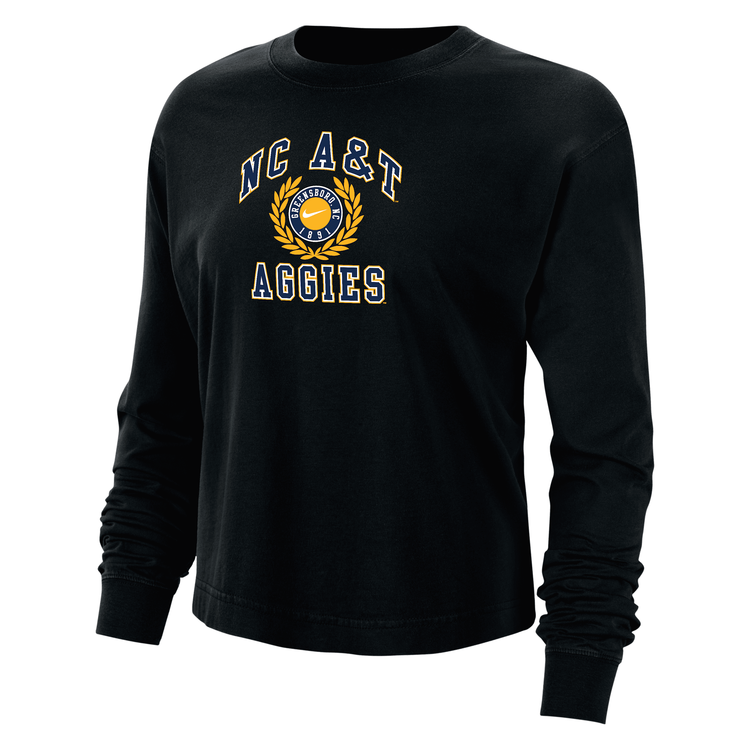 NIKE NORTH CAROLINA A&T WOMEN'S COLLEGE BOXY LONG-SLEEVE T-SHIRT 1015778778