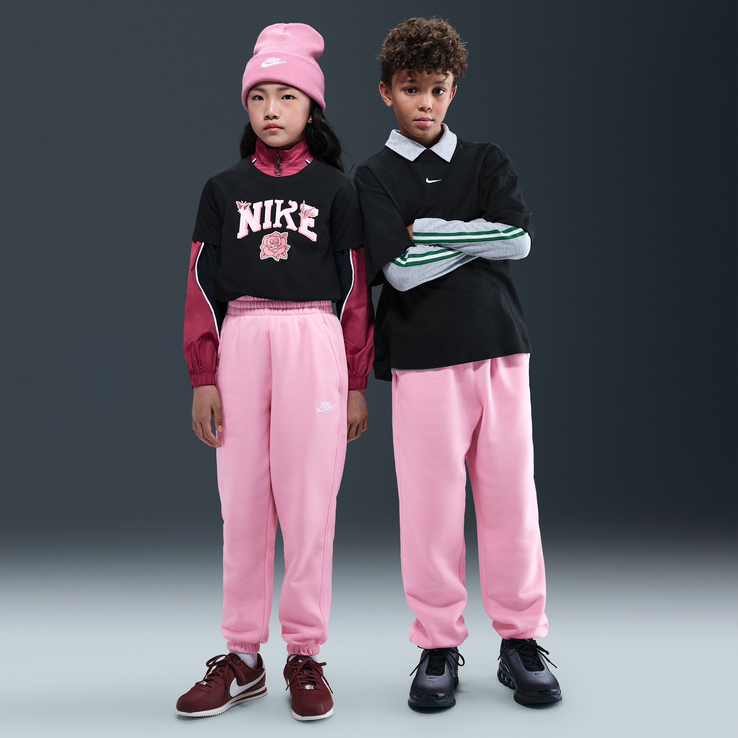 Nike Kids' Sportswear Club Fleece Oversized Joggers, Girls', XS, Med Soft Pink