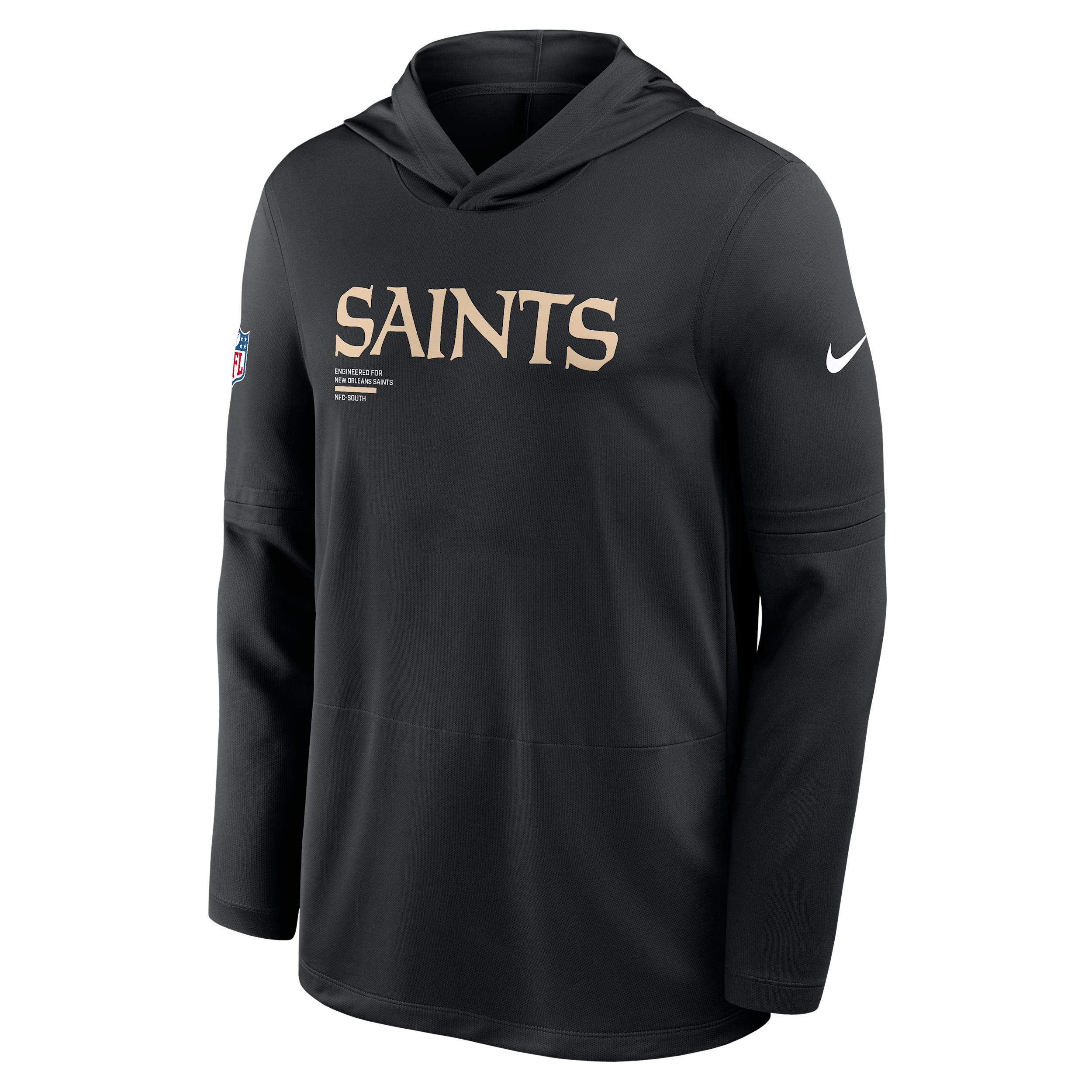 Nike New Orleans Saints Pure Fury Sideline  Men's Dri-fit Nfl Long-sleeve Hooded Top In Blue
