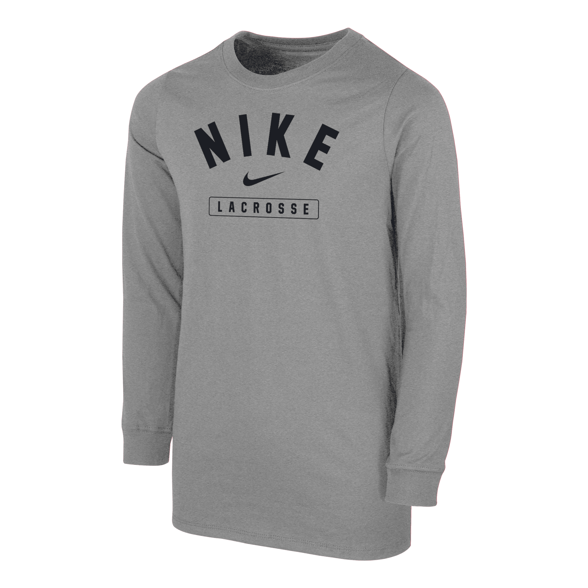 Nike Lacrosse Big Kids' (boys') Long-sleeve T-shirt In Grey
