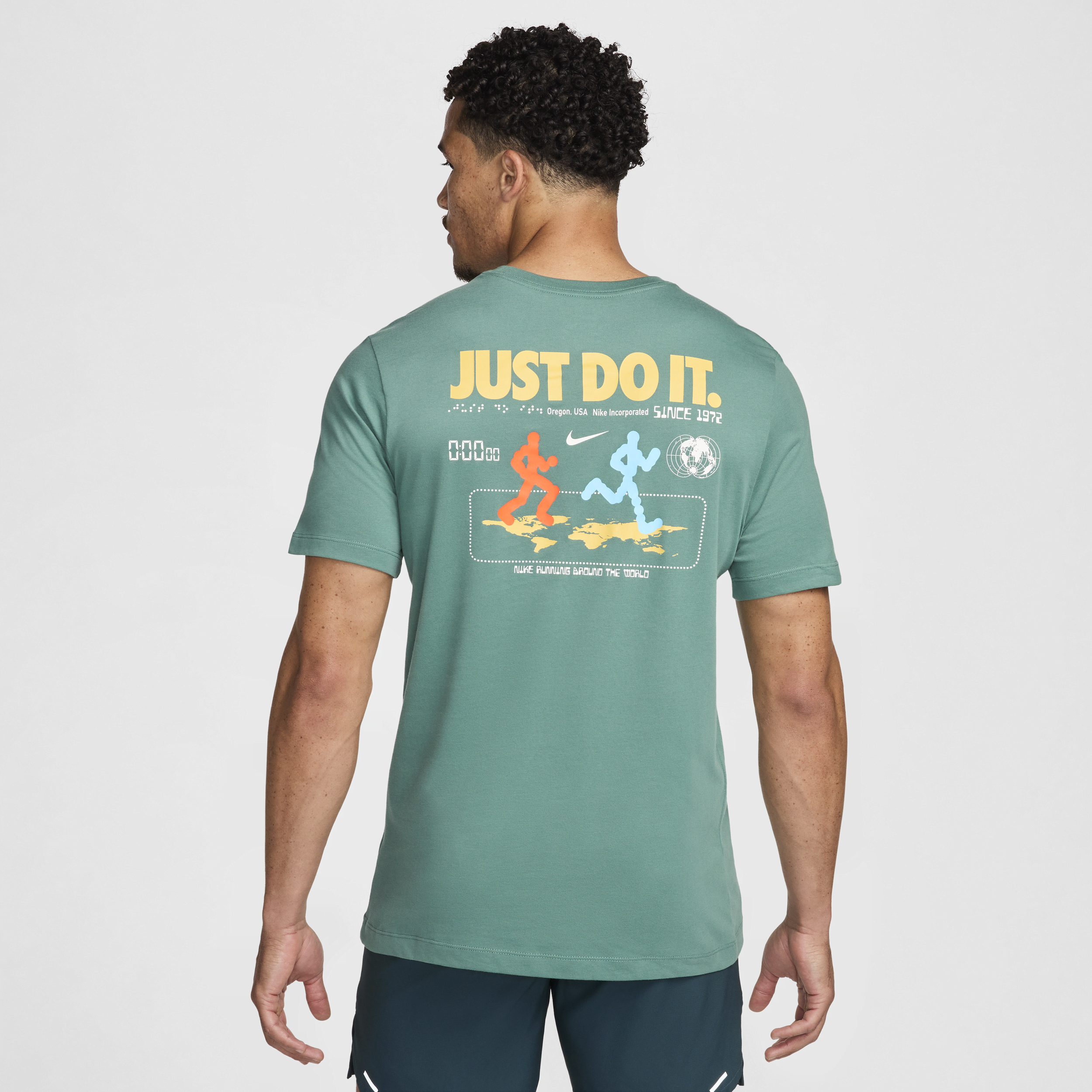 Shop Nike Men's Dri-fit Running T-shirt In Green